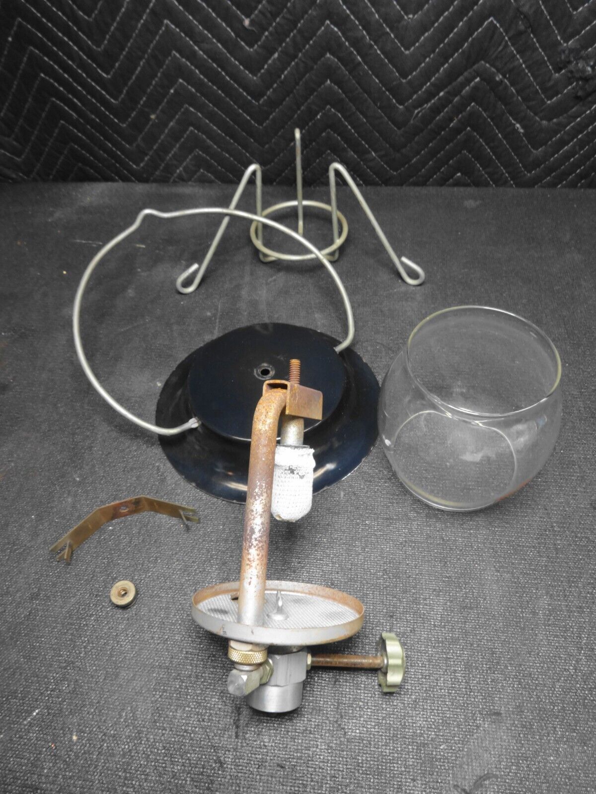 Vintage Coleman PYREX Globe Camping Lantern w/ Stand