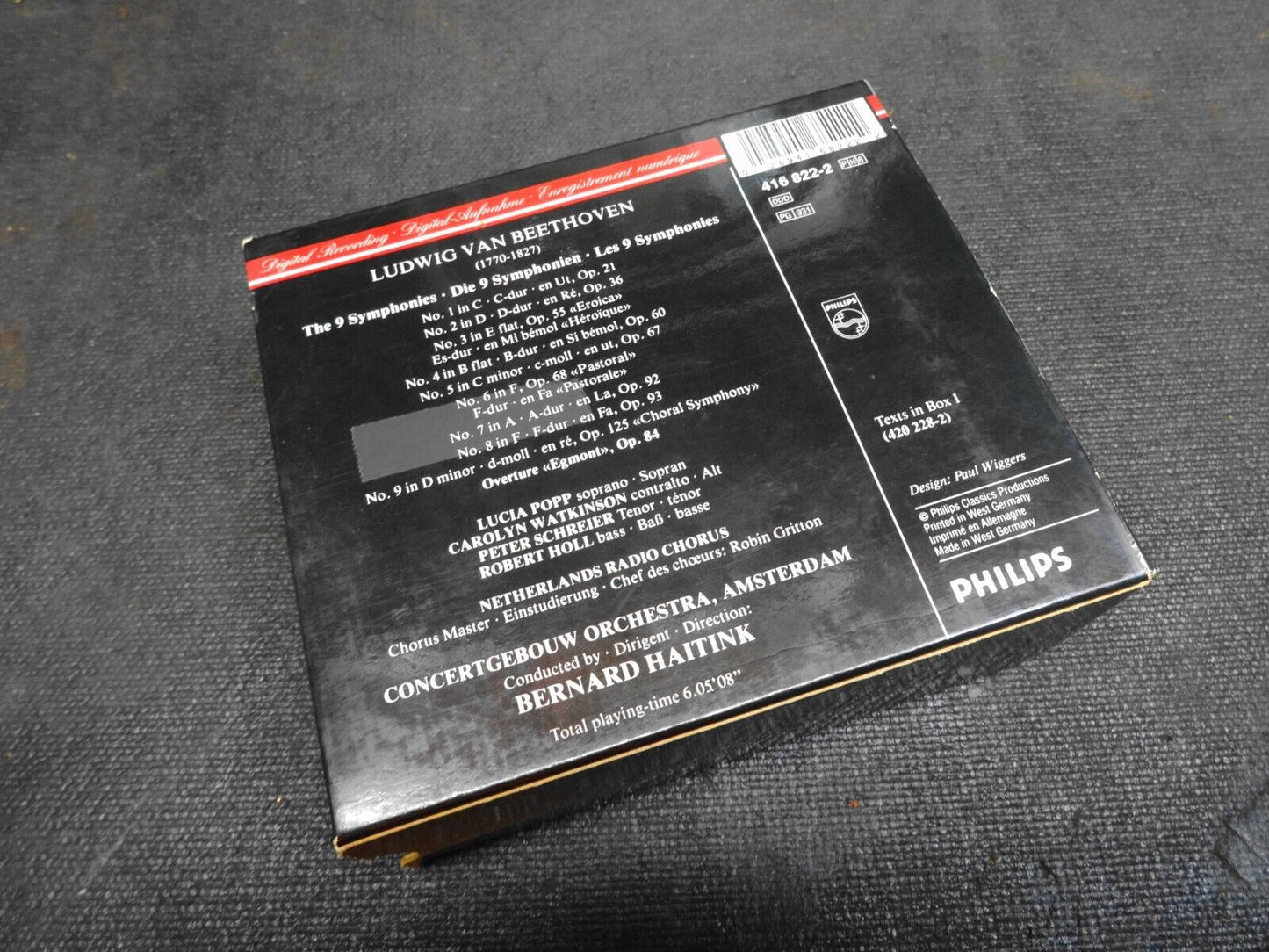 Bernard Haitink Beethoven 9 Symphonies Boncertgebouw Orchestra, Amsterdam