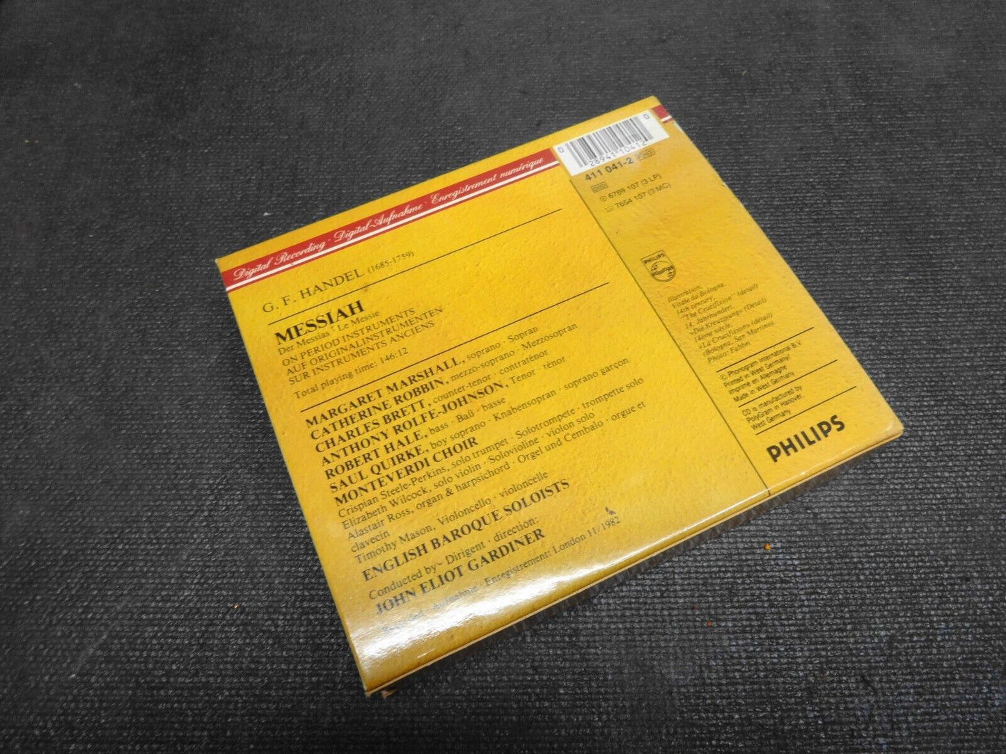 John Eliot Gardiner 3-CD Handel MESSIAH On Period Instruments