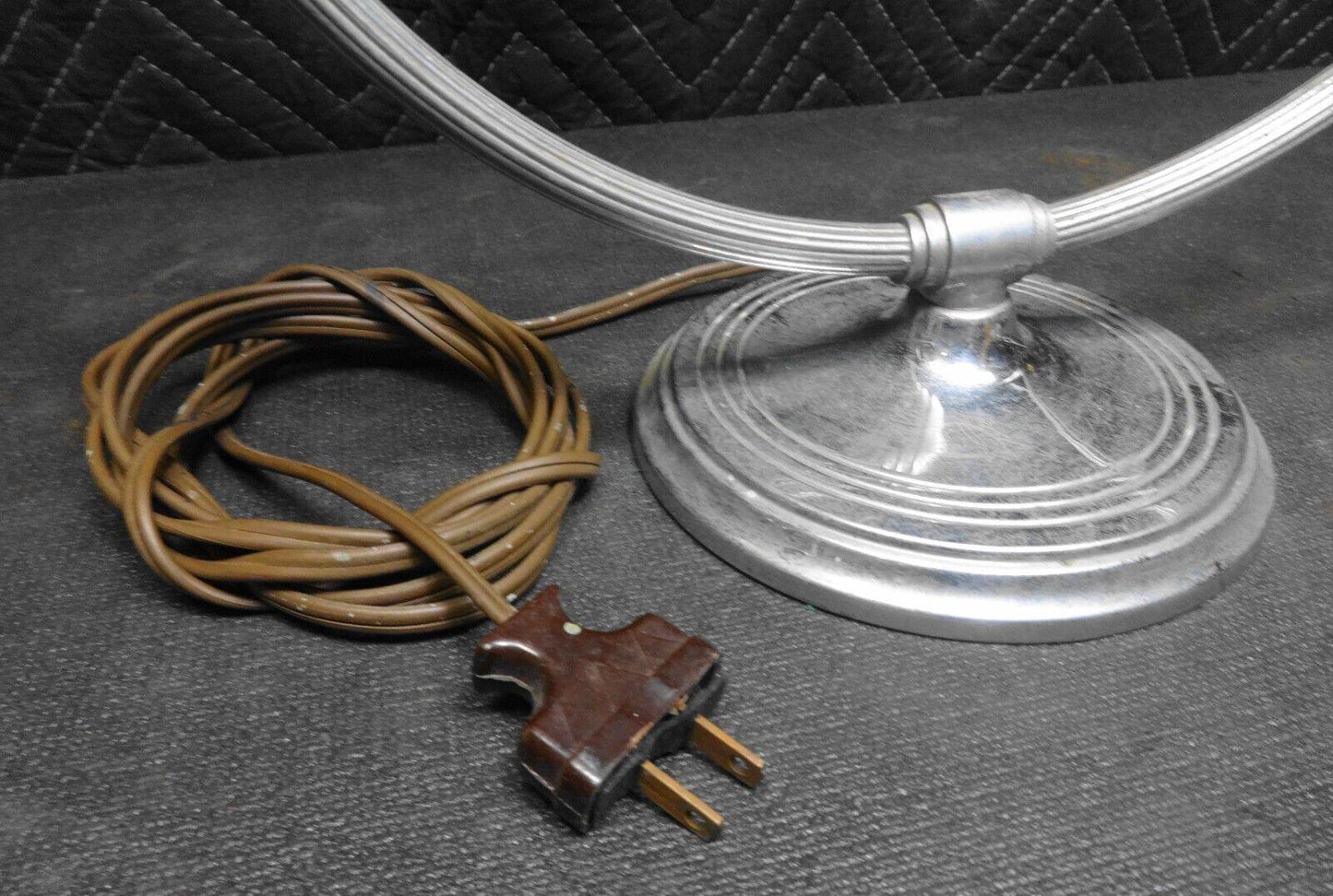 Chase Brass & Copper Art Deco Chrome Hoop Desk/Table Lamp 1930’s