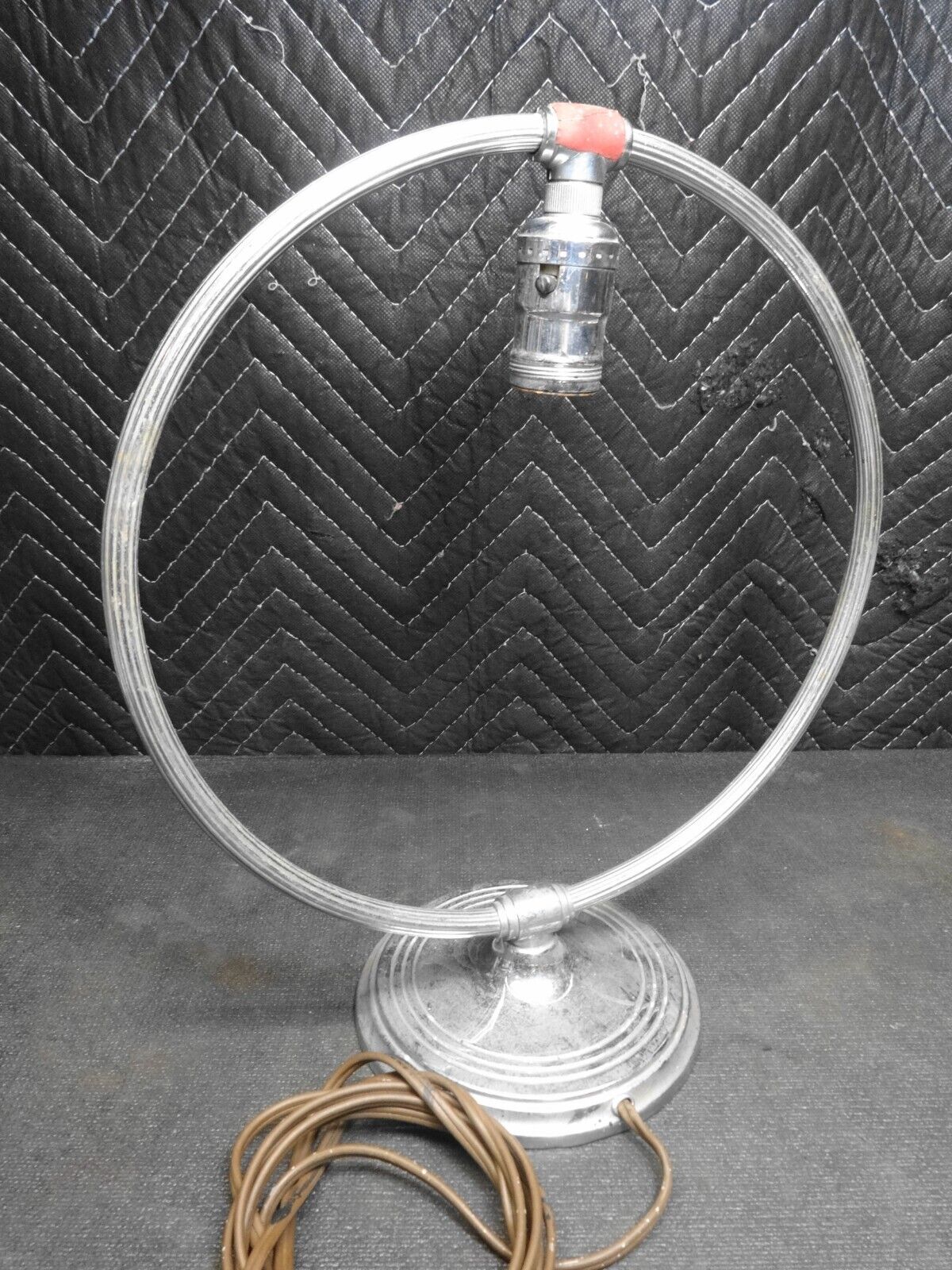 Chase Brass & Copper Art Deco Chrome Hoop Desk/Table Lamp 1930’s