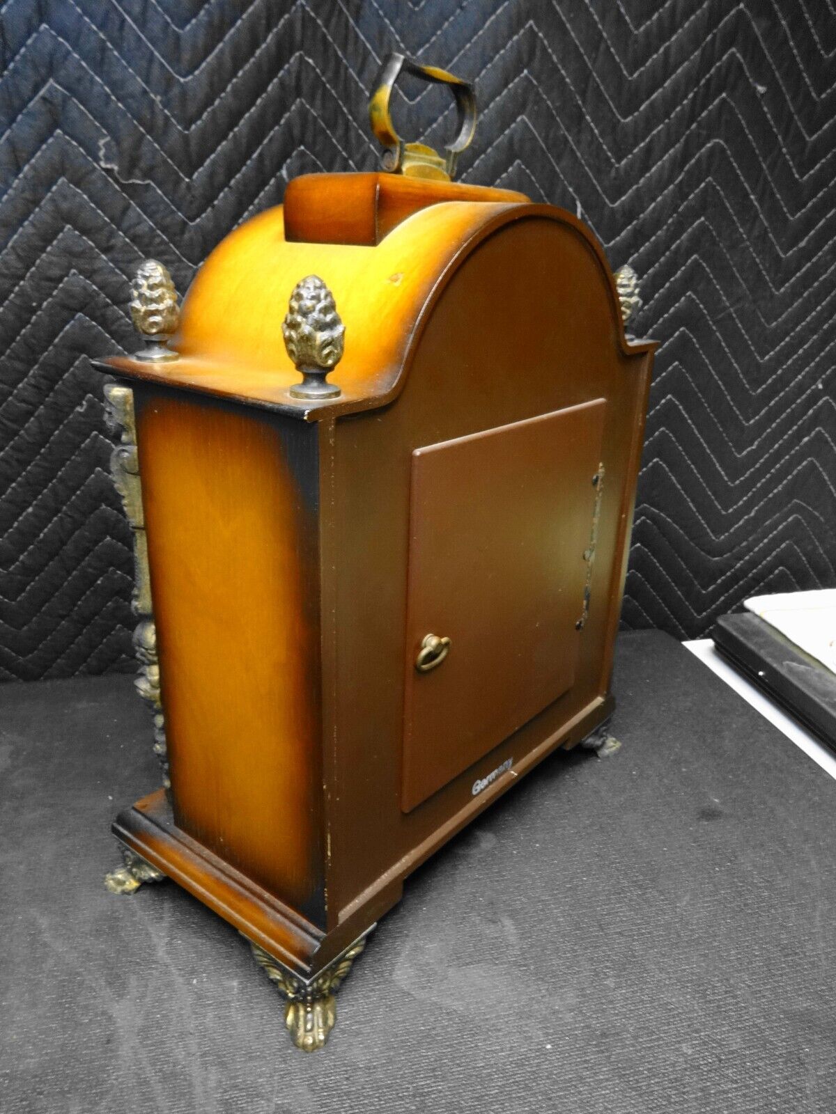 VINTAGE HAMILTON MOON PHASE 1050-020 TRIPLE CHIME MANTEL CLOCK - 8 Notes