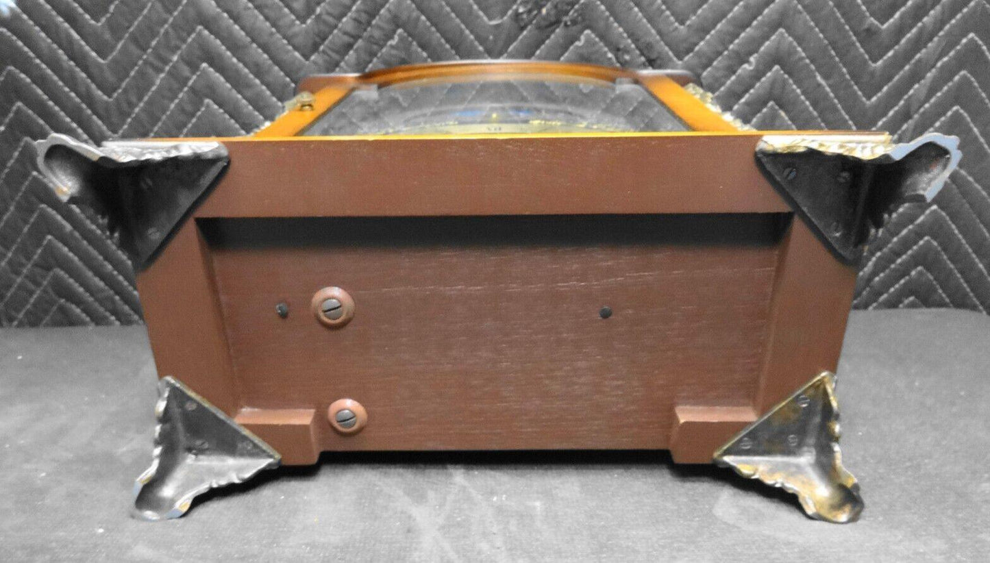 VINTAGE HAMILTON MOON PHASE 1050-020 TRIPLE CHIME MANTEL CLOCK - 8 Notes