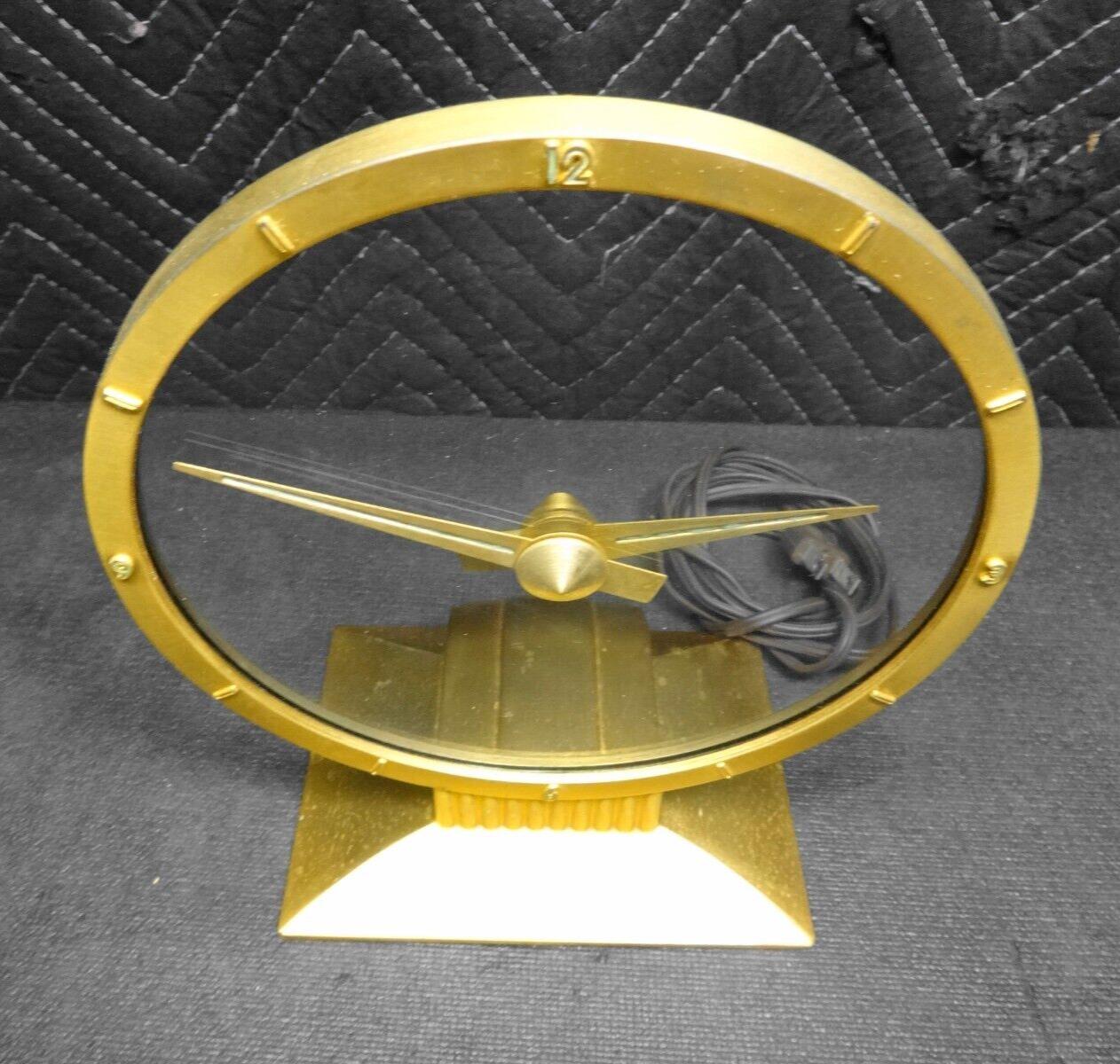 Vintage MCM Jefferson Golden Hour Mystery Clock - Runs, Quiet, Keeps Time