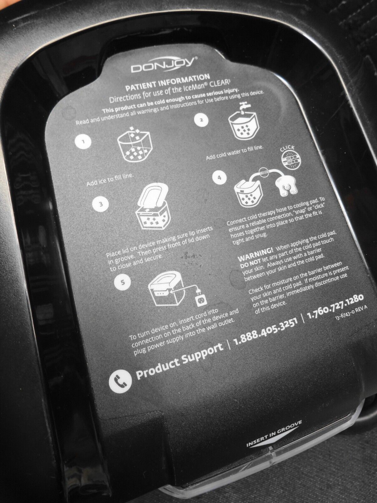 DonJoy Iceman Clear 3 Cold Therapy Cooler with Pad & AC Power Adapter