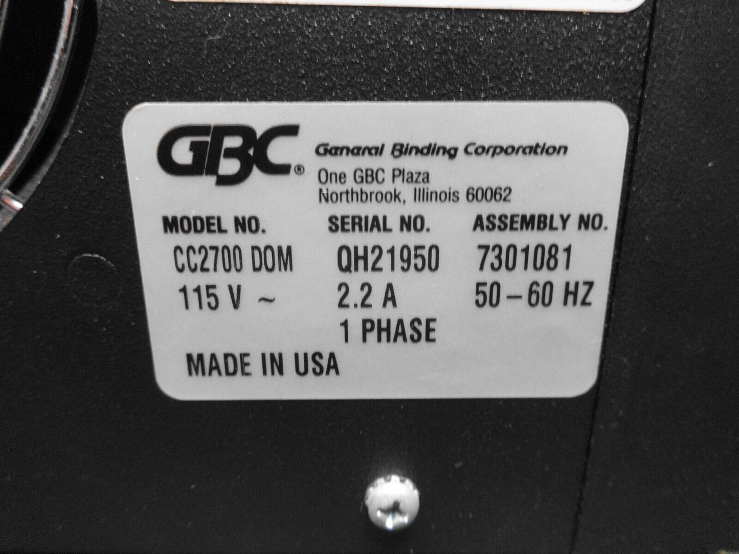 GBC CC2700 Modular Series Electric Binding Machine Coil Inserter w/ Manual