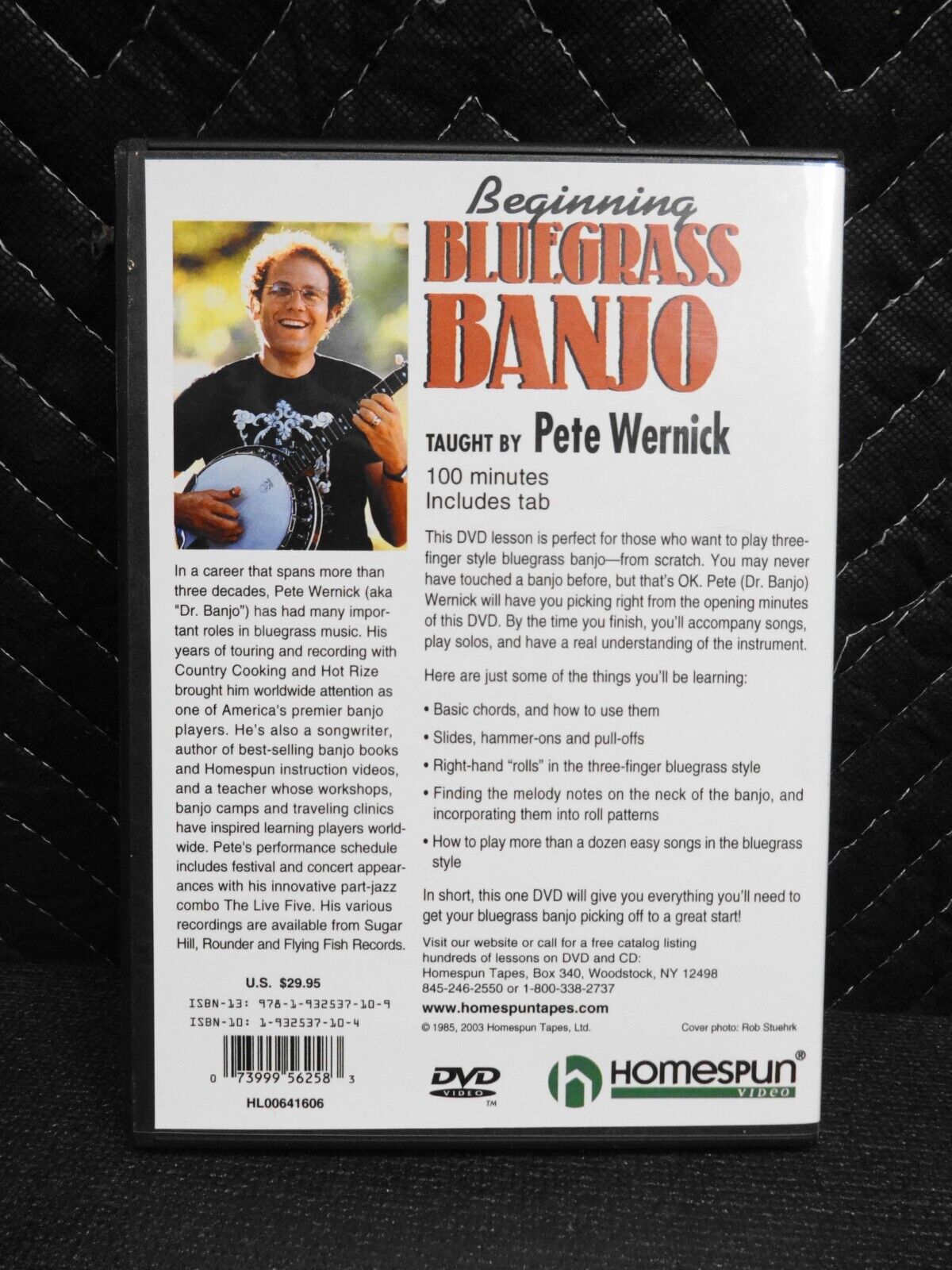 DVD Beginning Bluegrass Banjo Taught by Pete Wernick Homespun Basic Chords Hamme