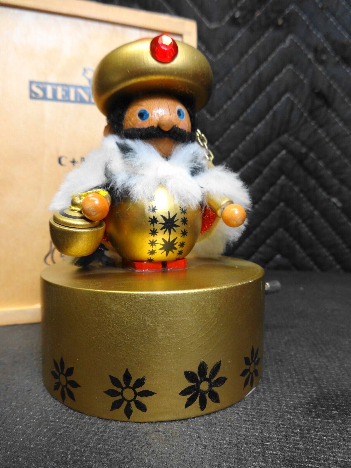 Vintage Christmas Steinbach Germany Music Box - Plays Silent Night