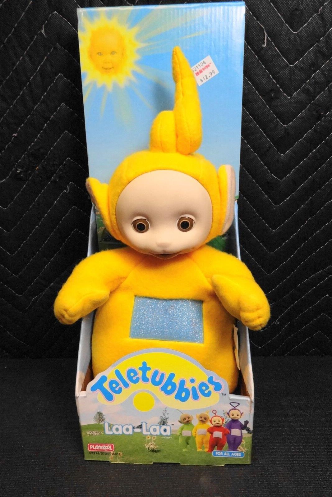 Vintage 1998 Teletubbies 13 Plush Toy Laa Laa In Orginal Packaging vintage-1998-teletubbies-13-plush-toy-laa-laa-in-orginal-packaging