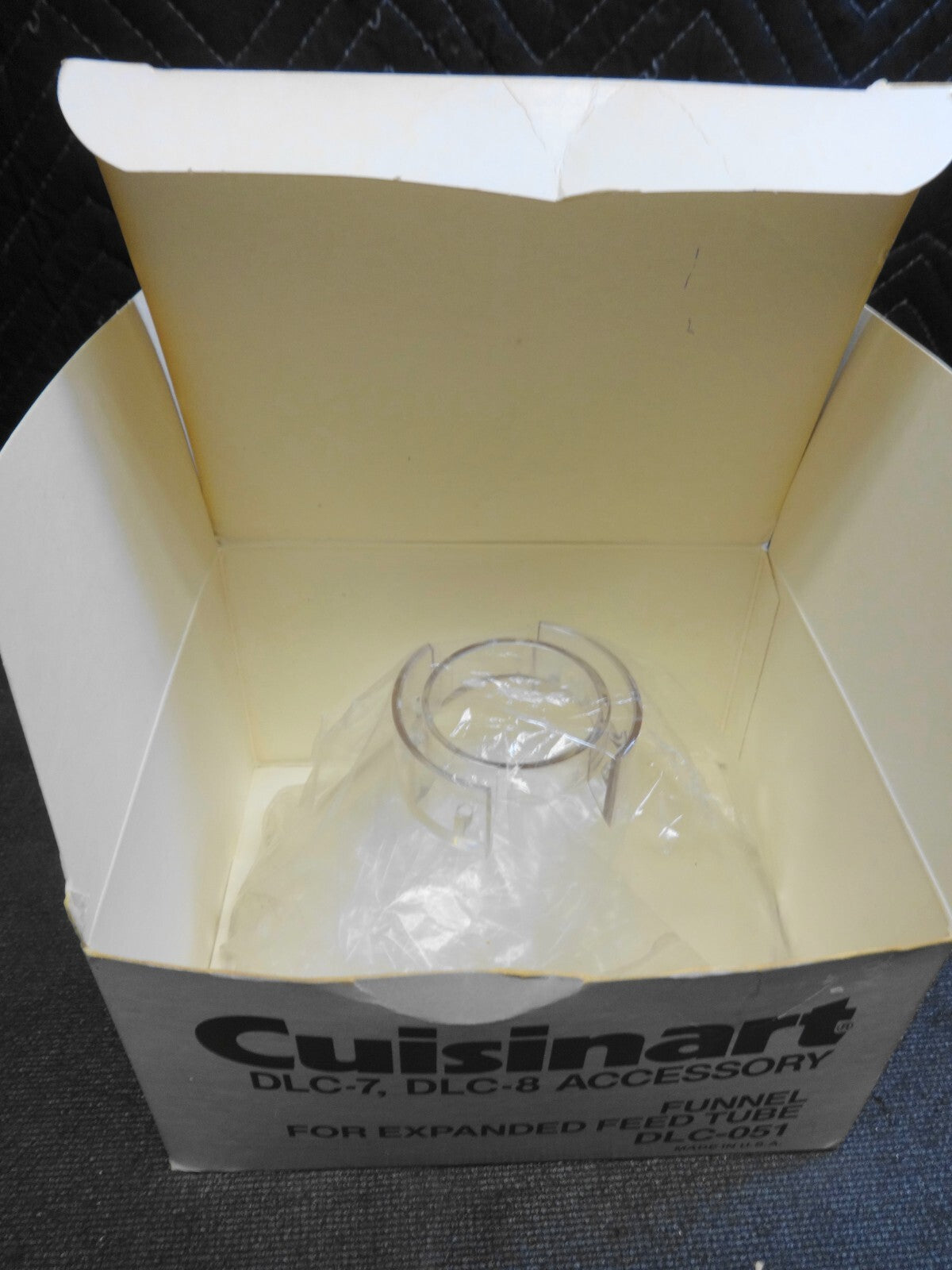 VINTAGE CUISINART DLC-7 DLC-8 ACCESSORY FUNNEL DLC-051 USA open box unused