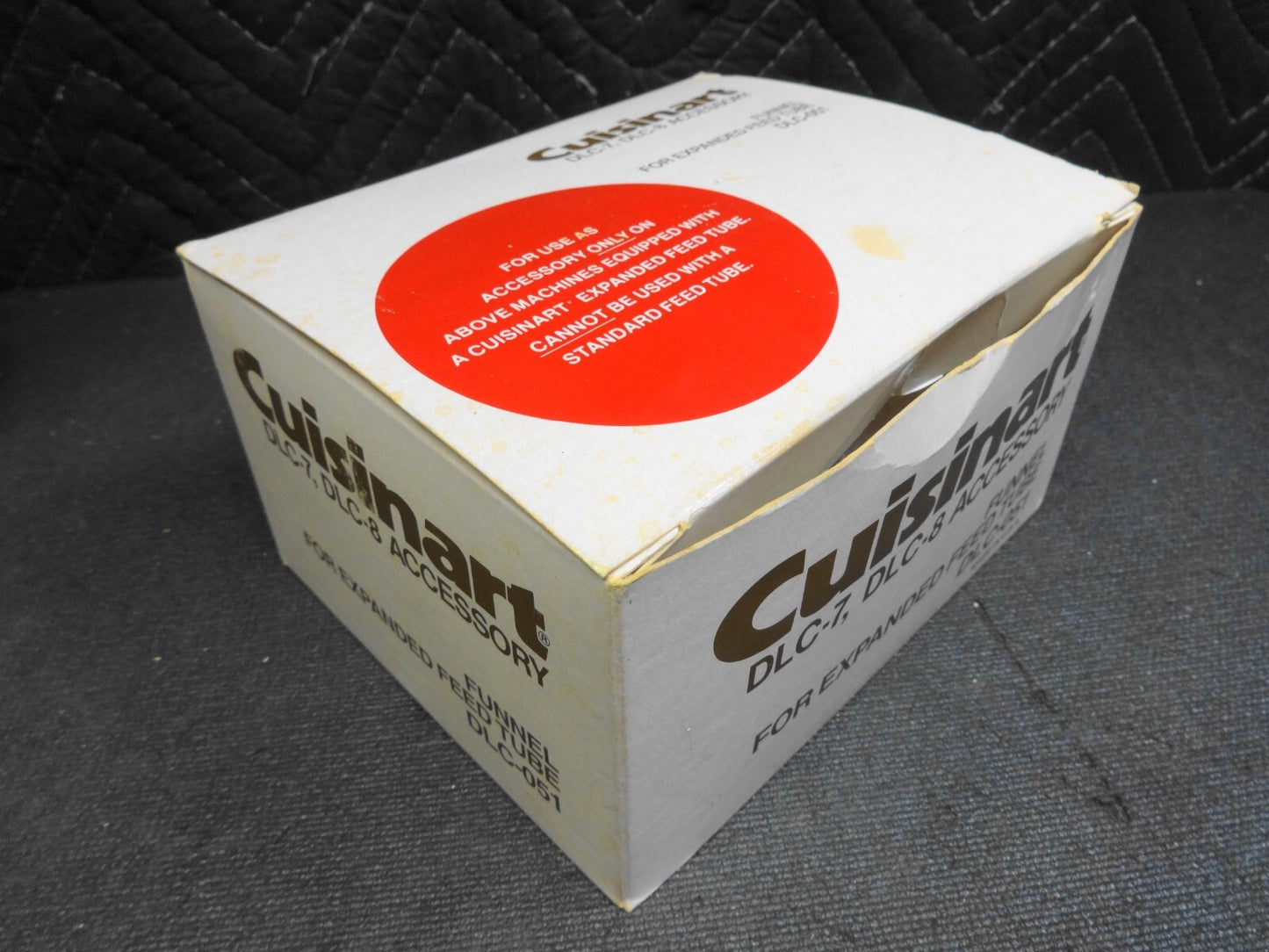 VINTAGE CUISINART DLC-7 DLC-8 ACCESSORY FUNNEL DLC-051 USA open box unused