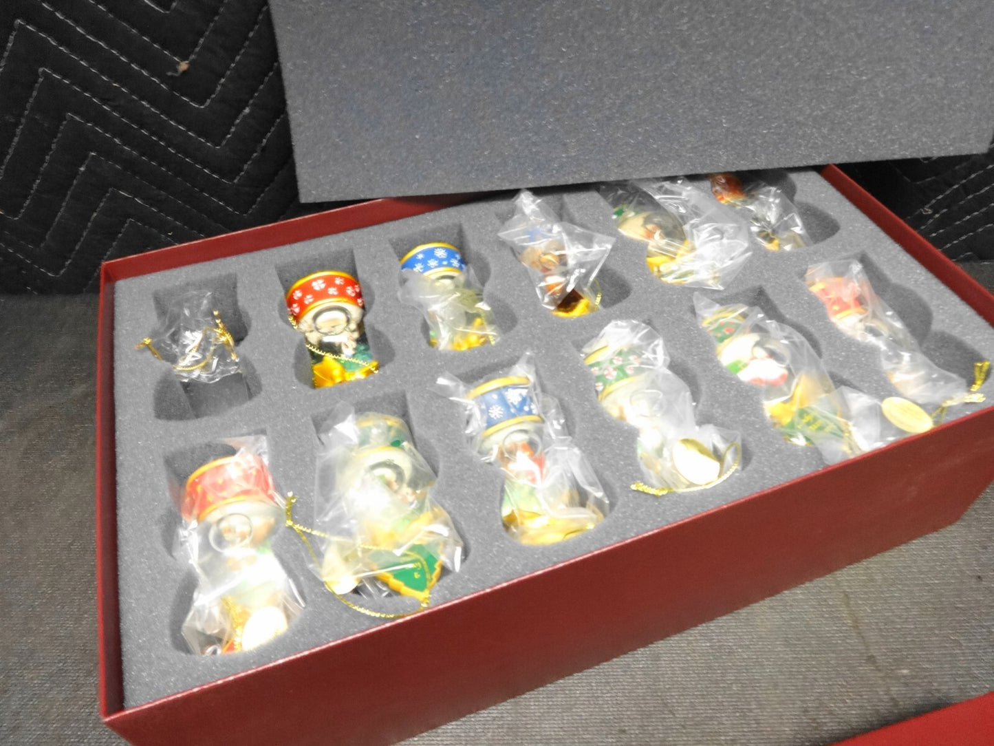 Danbury Mint Shih Tzu Dog Snow Globe Christmas Ornament Collection set of 11