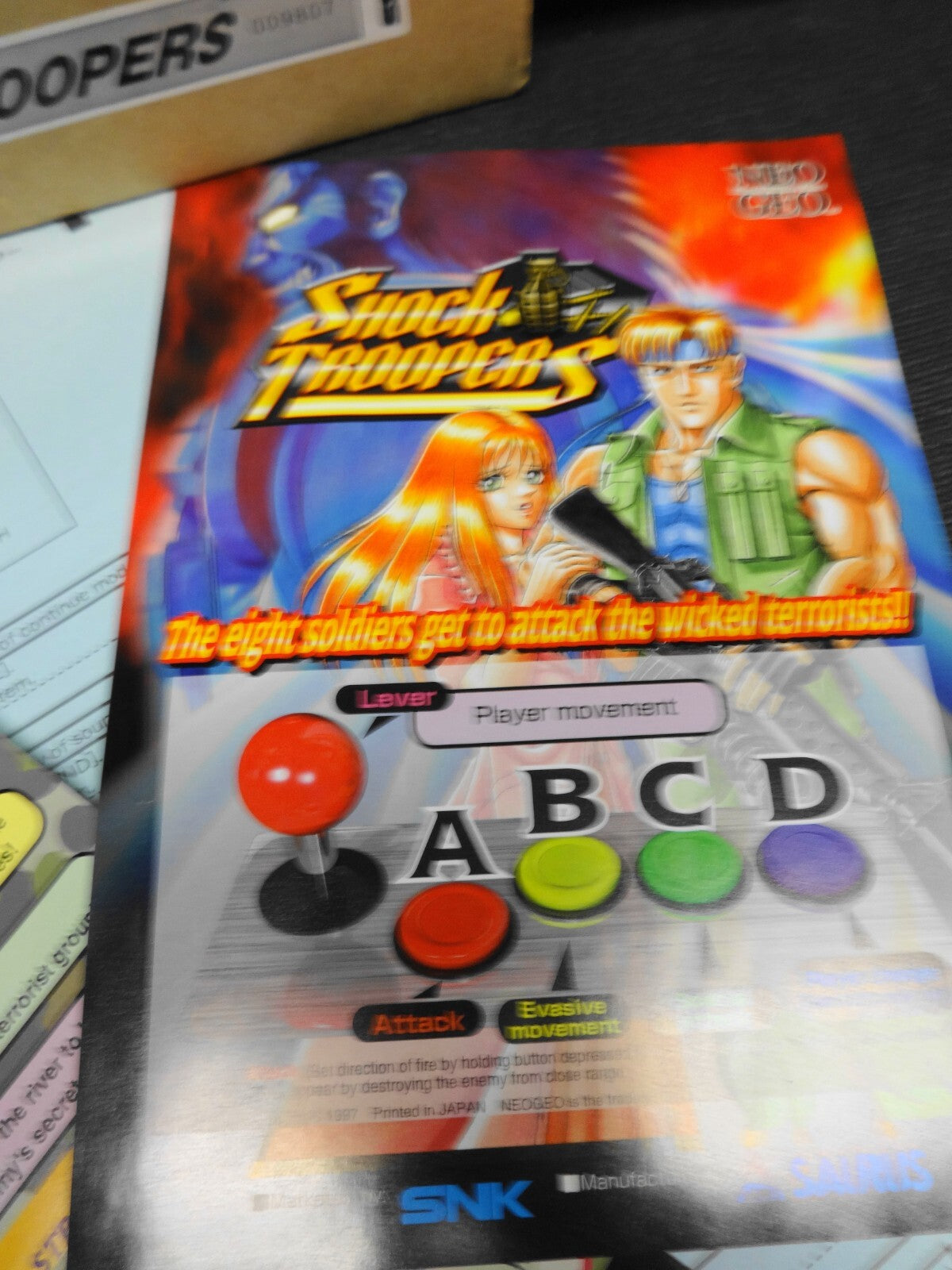 NEO GEO - Shock Troopers MVS SNK Kit English - Box, Inserts, Artwork ONLY