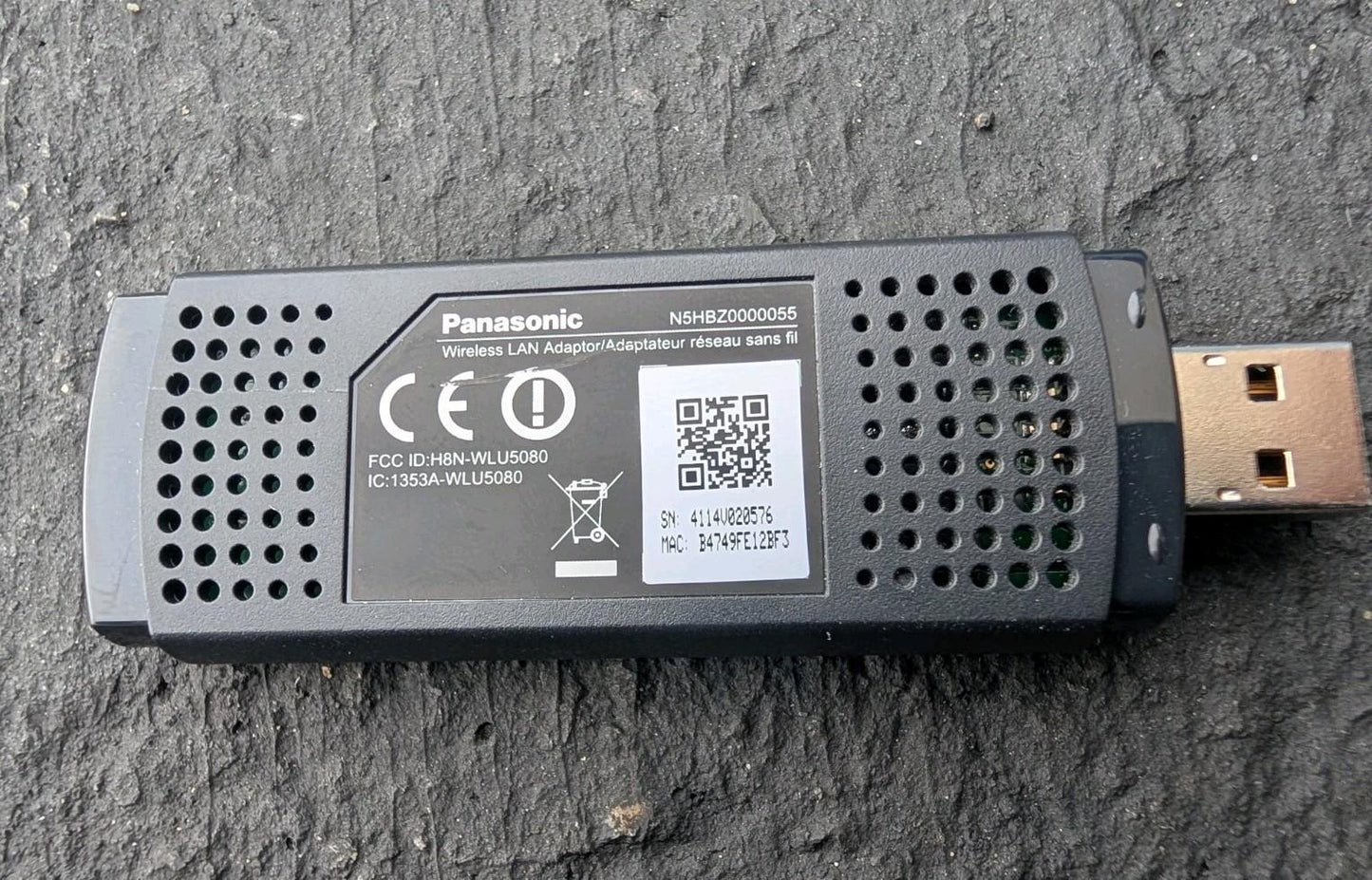 Panasonic N5HBZ0000055 Wireless LAN USB TY-WL20 WiFi Adapter