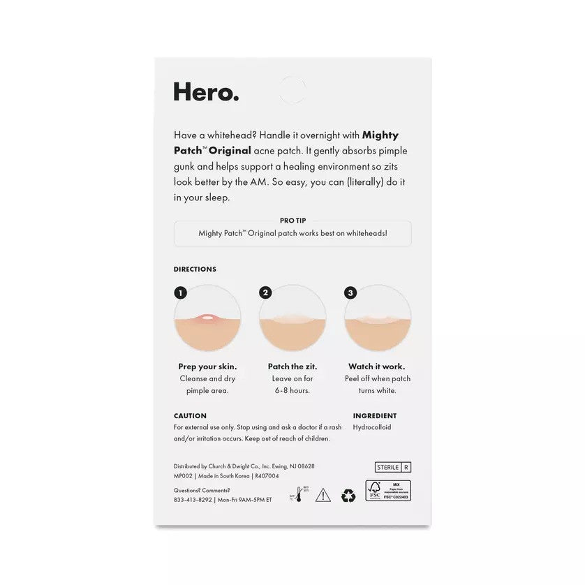 Hero Cosmetics Mighty Patch Original Blemish Acne Treatment - 72 Ct JUMBO PACK