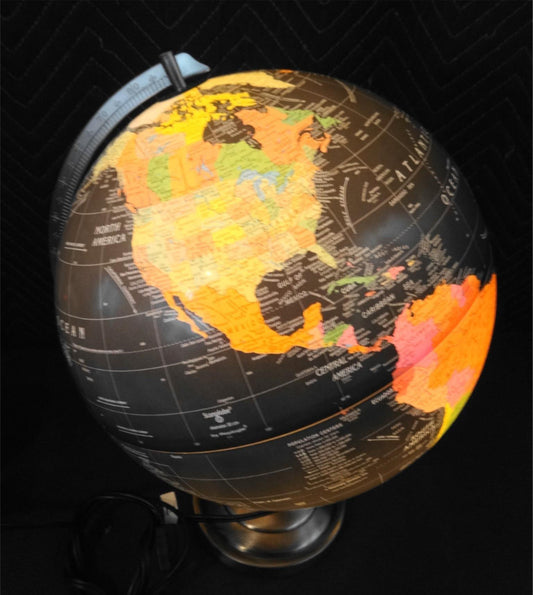 Replogle Scanglobe Lighted Black 30 Cm 12" Globe Rotating With Stand