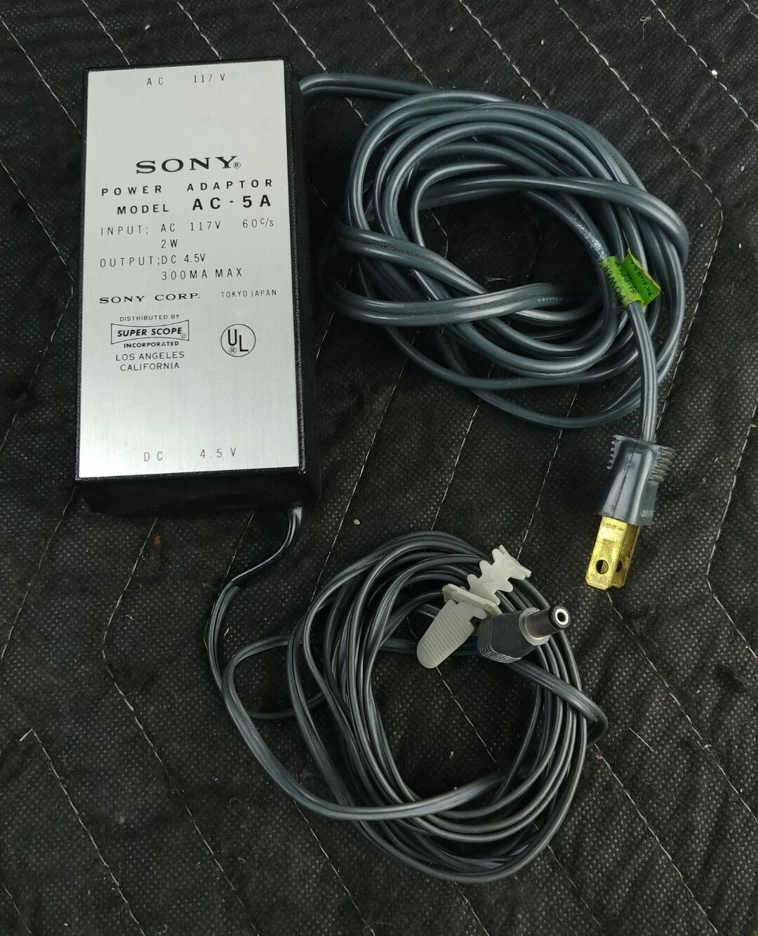 Vintage SONY Super Scope AC-5A 4.5 VDC/300mA AC / DC Power Adapter - JAPAN RARE