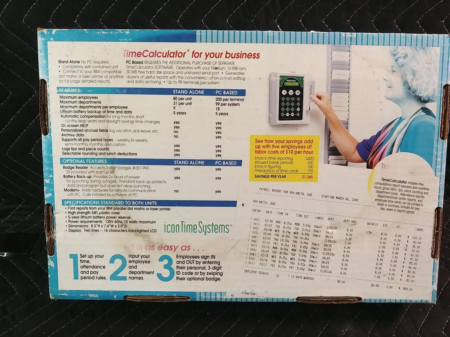 IconTime TimeCalculator Timeclock w/ Proximity Badges