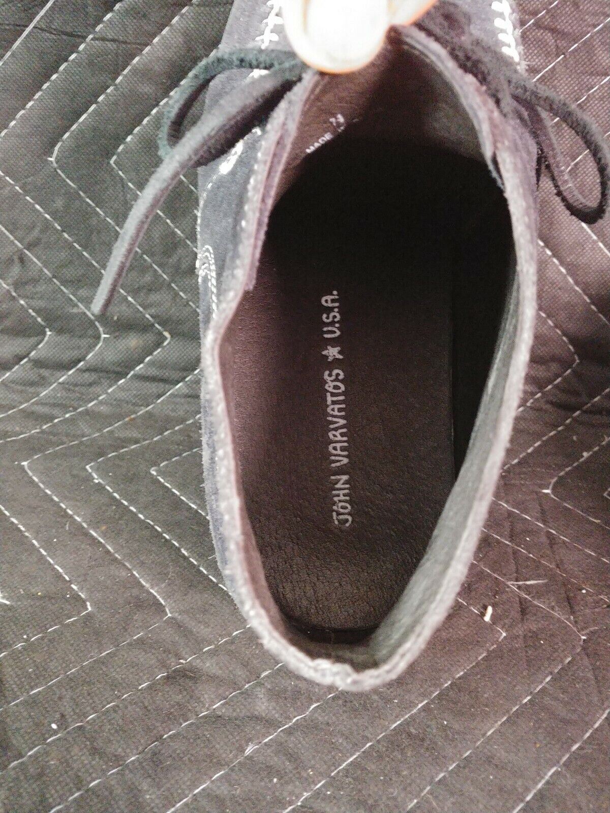 JOHN VARVATOS STAR USA BLUE SUEDE MOC TOE BOAT SOLE DESERT CHUKKA BOOTS SZ 7.5