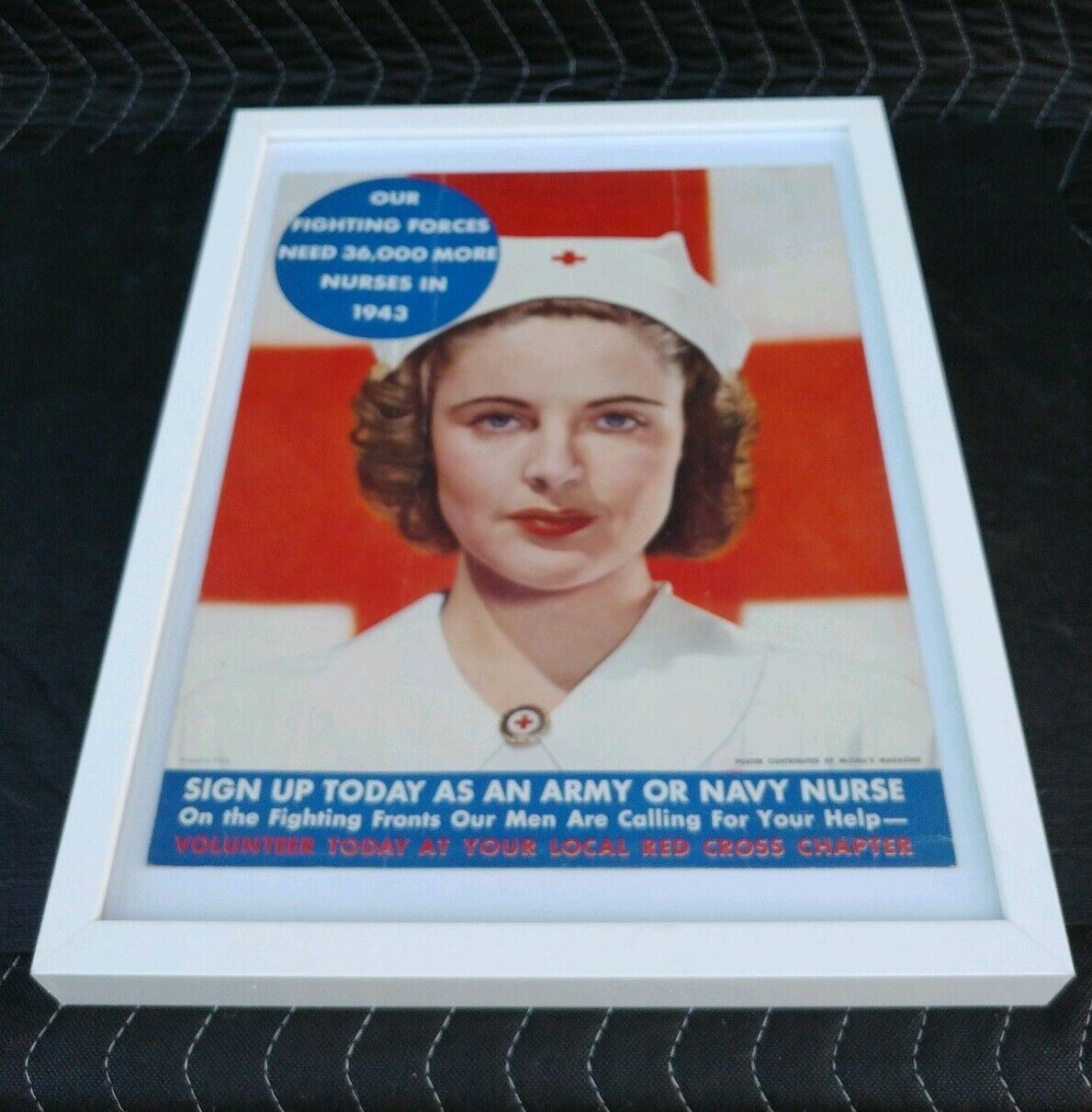 1943 Red Cross WW II Poster Original Vintage Print Ad McCall Magazine - vintage