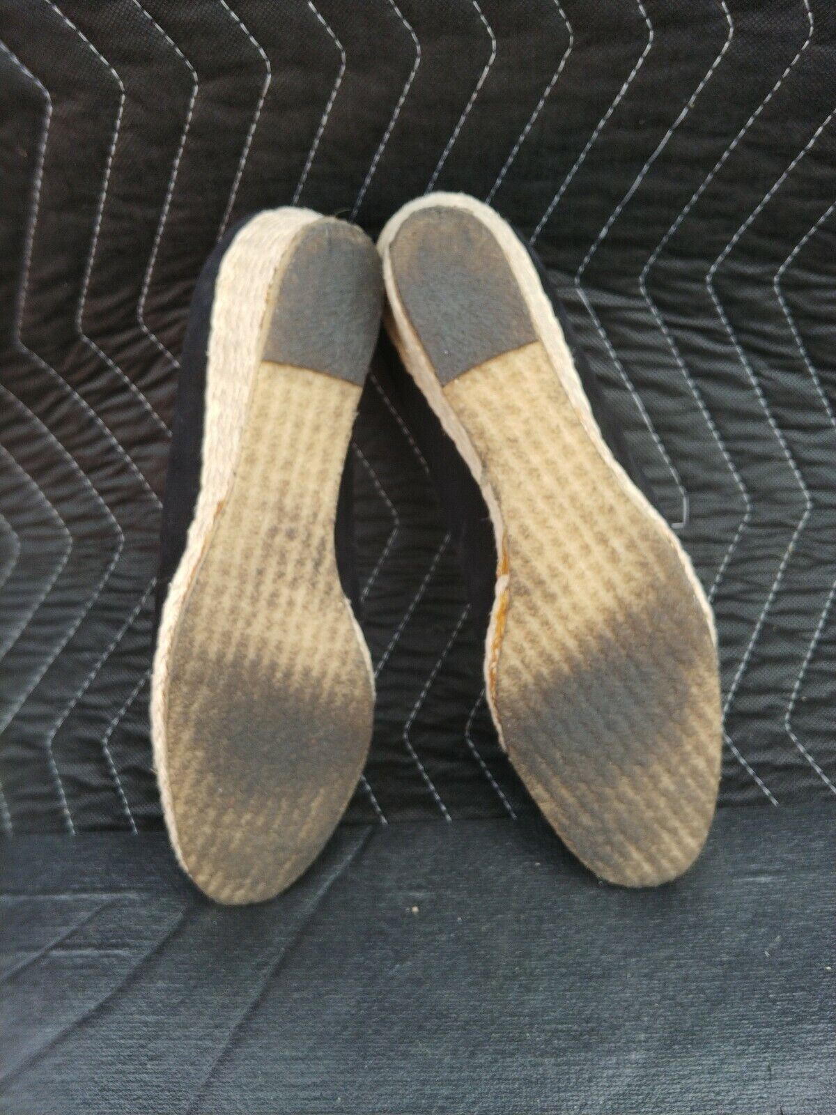 Salvatore Ferragamo WOMENS WEDGE BLACK Suede Shoe Weave - SZ 9 A