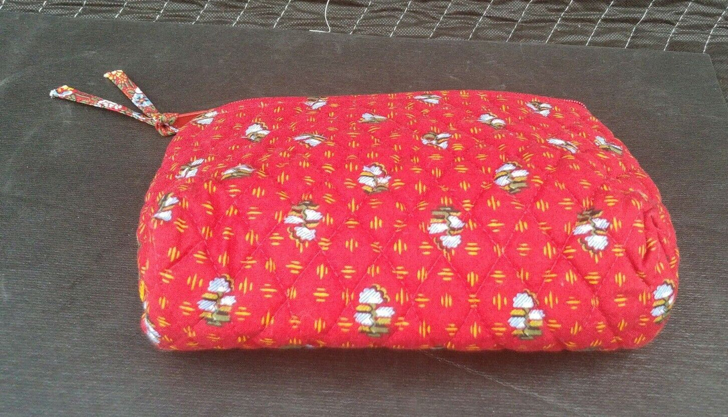 Vera Bradley Cosmetic Bag in Red w/ zipper closure