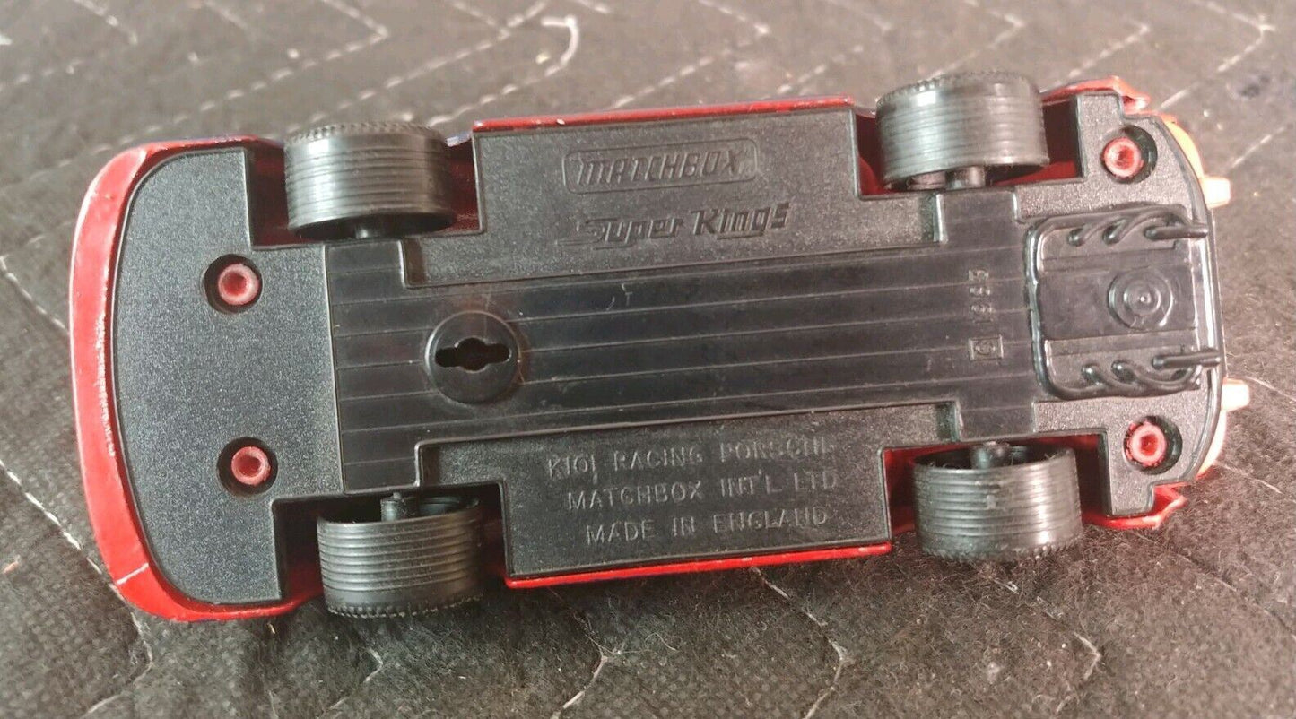 Vintage English 1983 Matchbox Lesney Super Kings K-101 Sunoco Racing Porsche #16