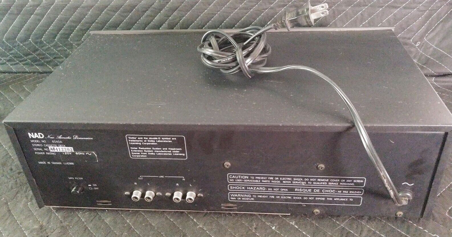 NAD 6040A VINTAGE CASSETTE DECK - Needs Belt Replacement
