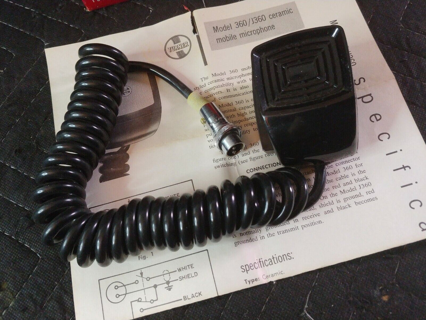 Vintage Turner 360 Ceramic Mobile Microphone - Communications NOS