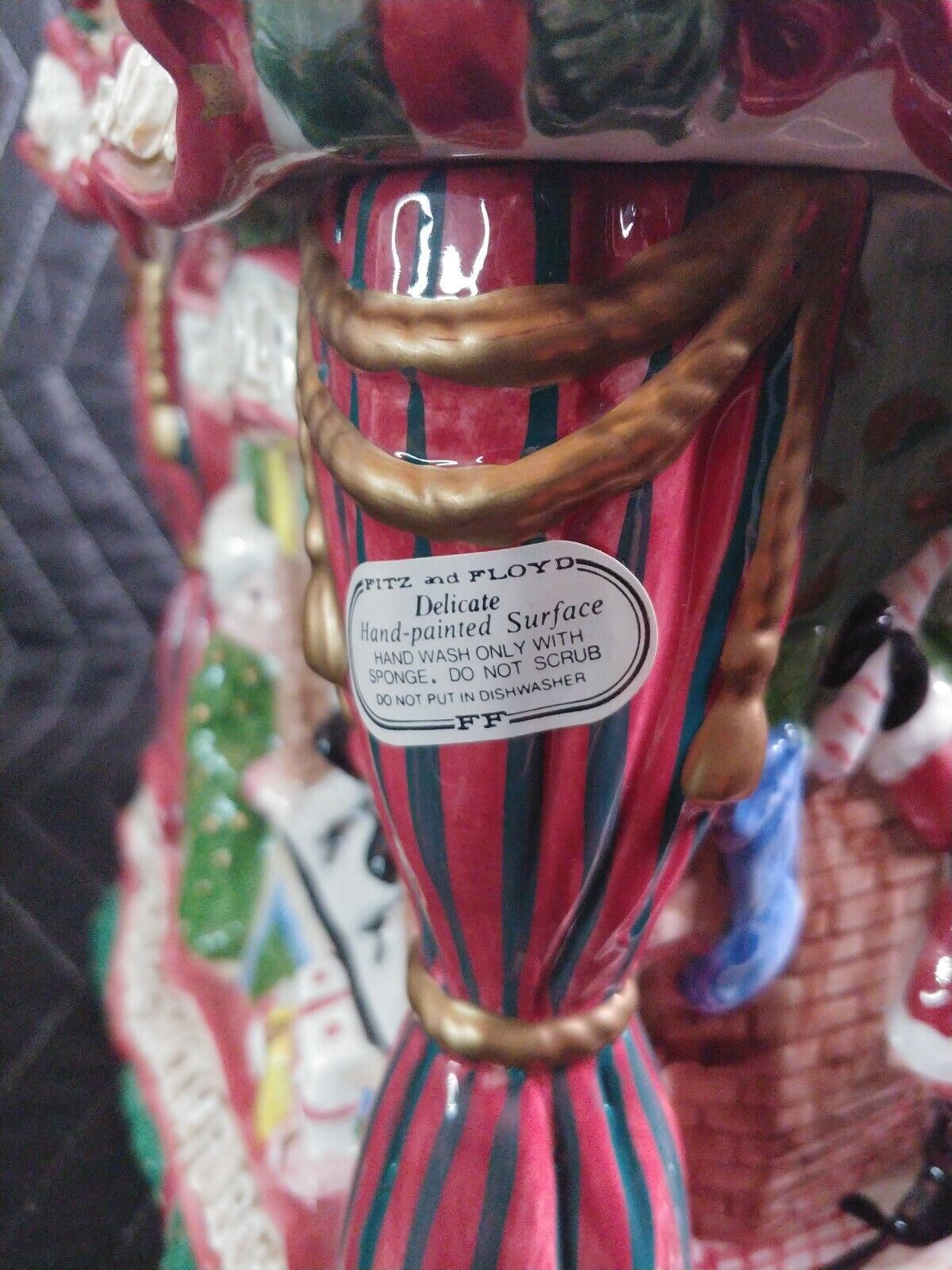 VINTAGE FRITZ AND FLOYD SANTA JAR CIRCA 1993 14x14x10 Mint Condition