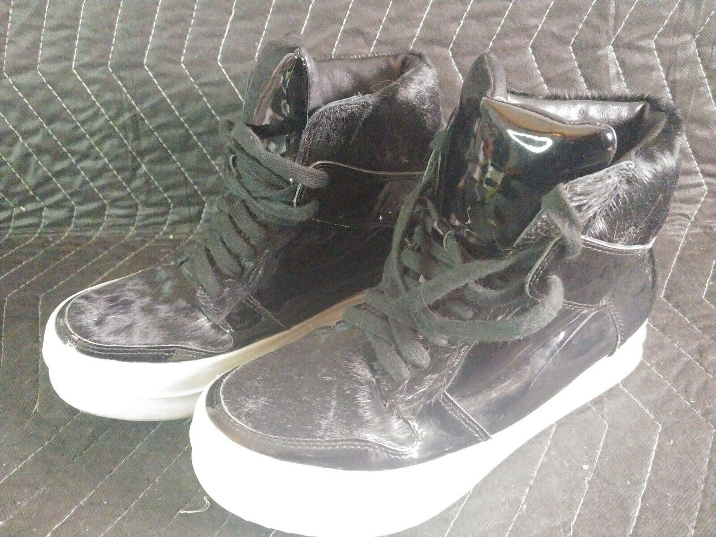 JEFFREY CAMPBELL HANDMADE IBIZA LAST WOMEN'S HIGH TOP SNEAKERS sz 7 Cow Hide