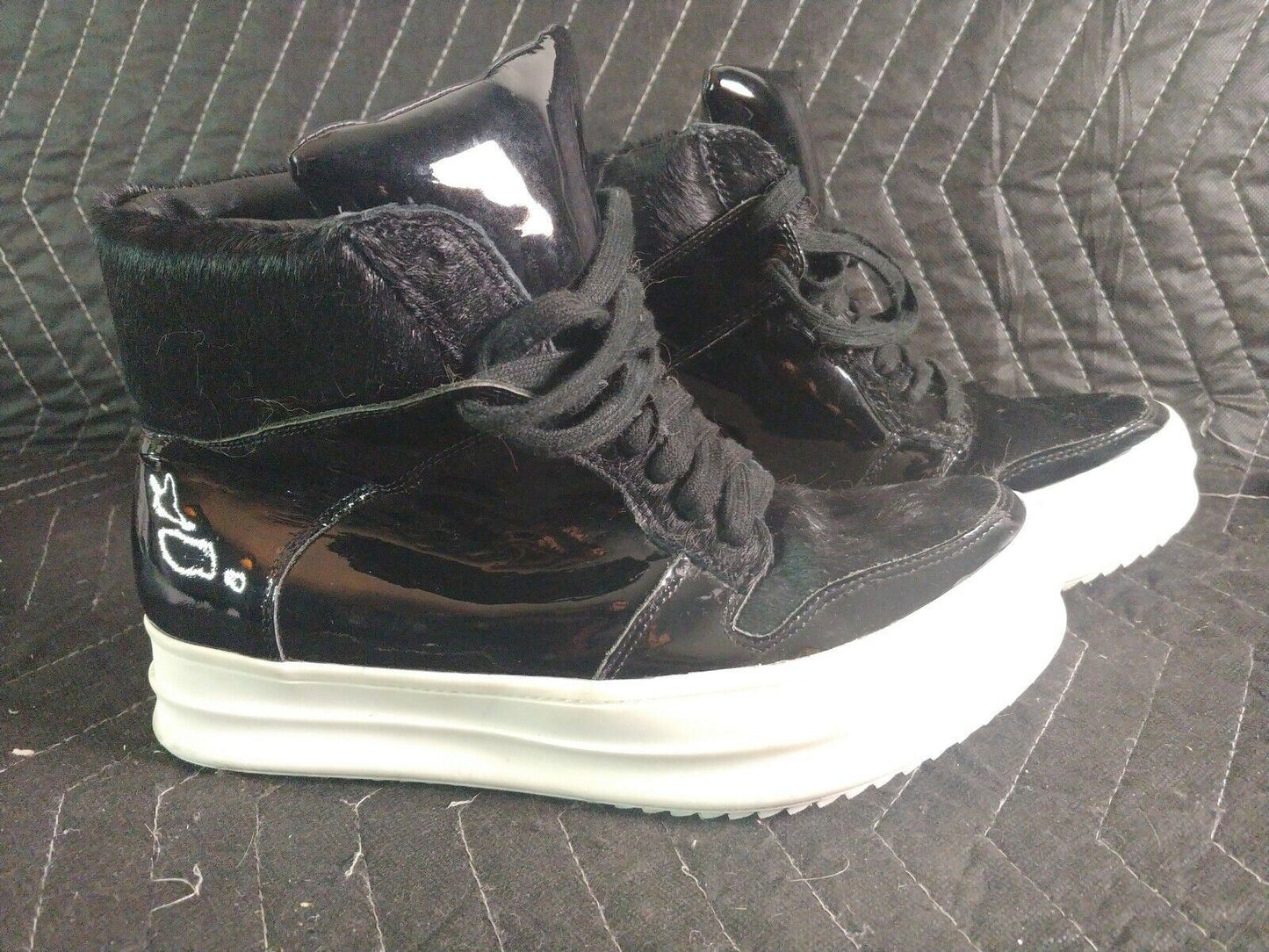 JEFFREY CAMPBELL HANDMADE IBIZA LAST WOMEN'S HIGH TOP SNEAKERS sz 7 Cow Hide