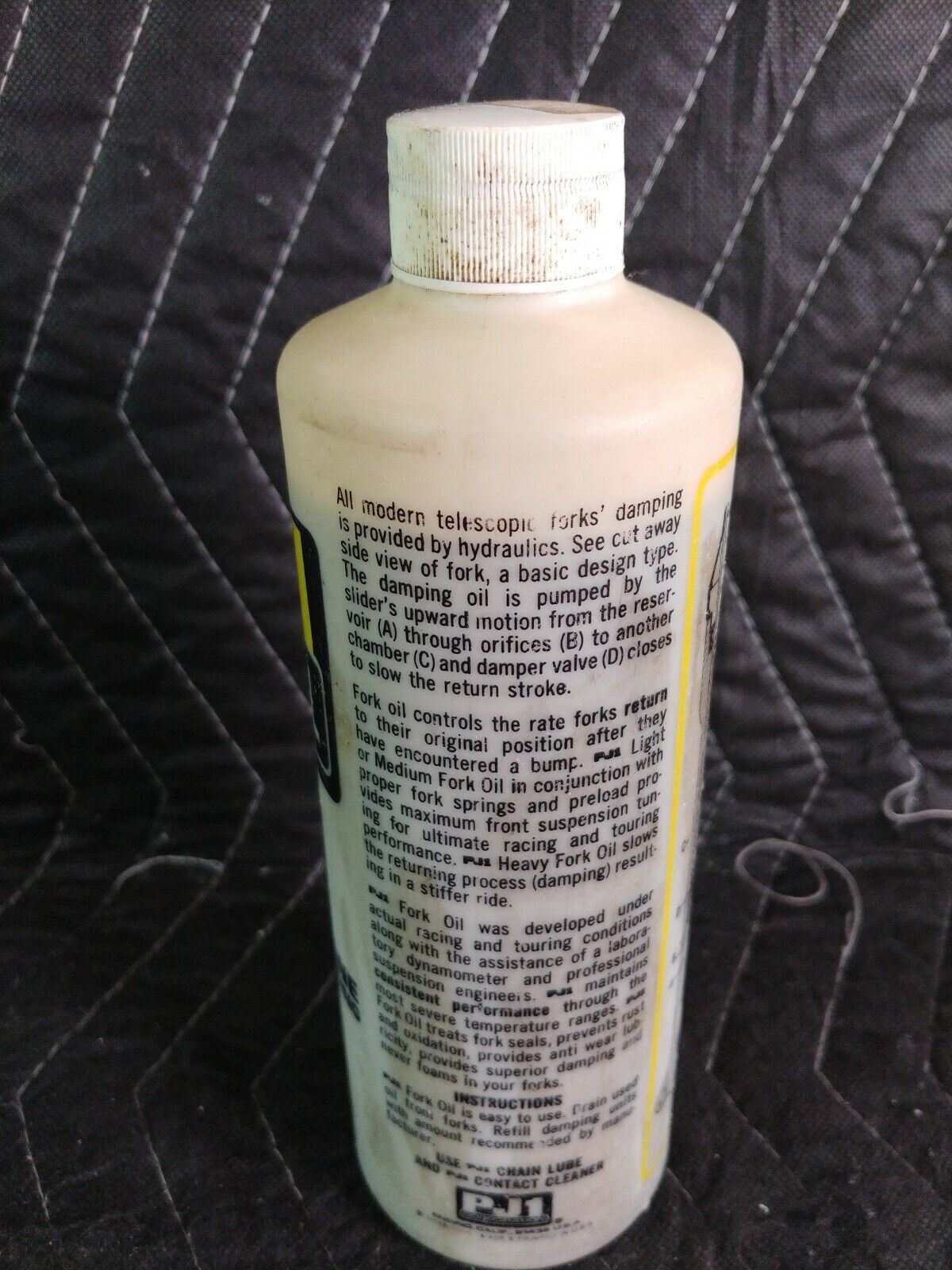Vintage PJ1 Motorcycle Fork Oil Plastic Bottle NOS Full - Extra Light 5W