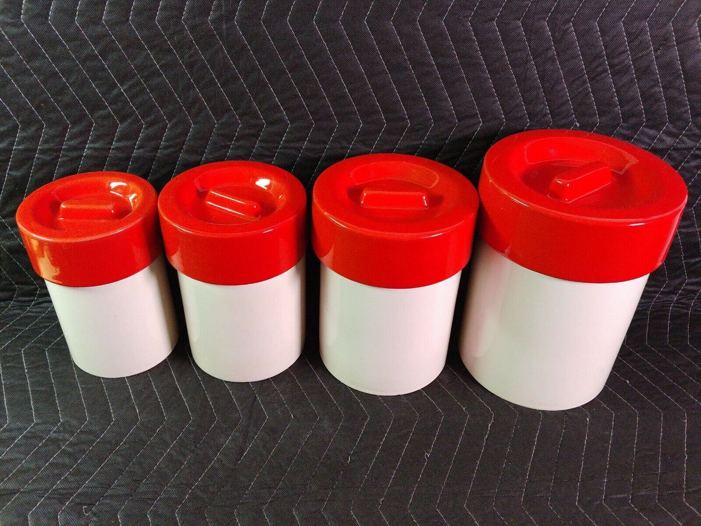 VINTAGE CERAMIC KITCHEN CANISTER SET BY HOLIDAY DESIGNS Coffee Tea Flour Sugar