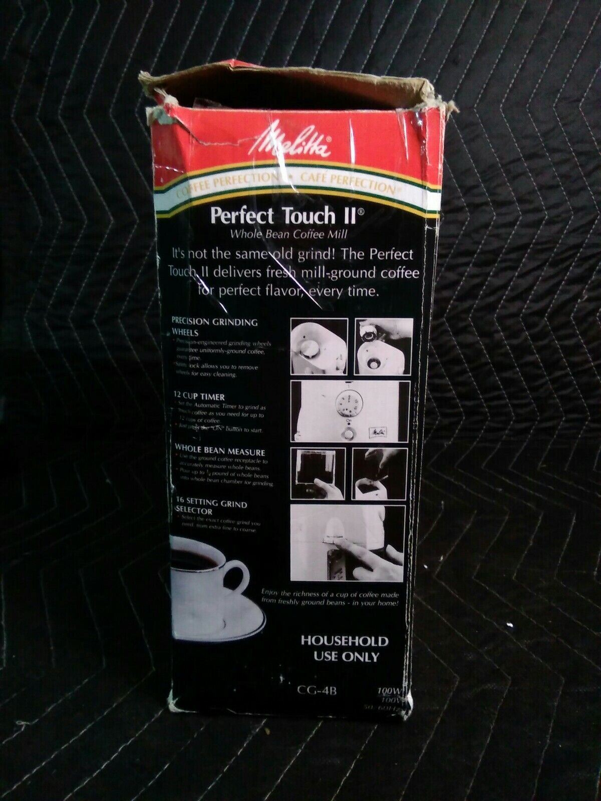 Melitta Perfect Touch II CG 4 Whole Bean Coffee Mill Grinder Variable Grind
