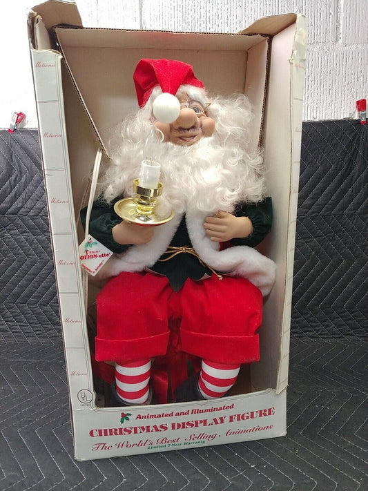 VTG 1988 TELCO ORIGINAL MOTION-ETTES 24" LIGHTED ANIMATED SANTA CLAUS