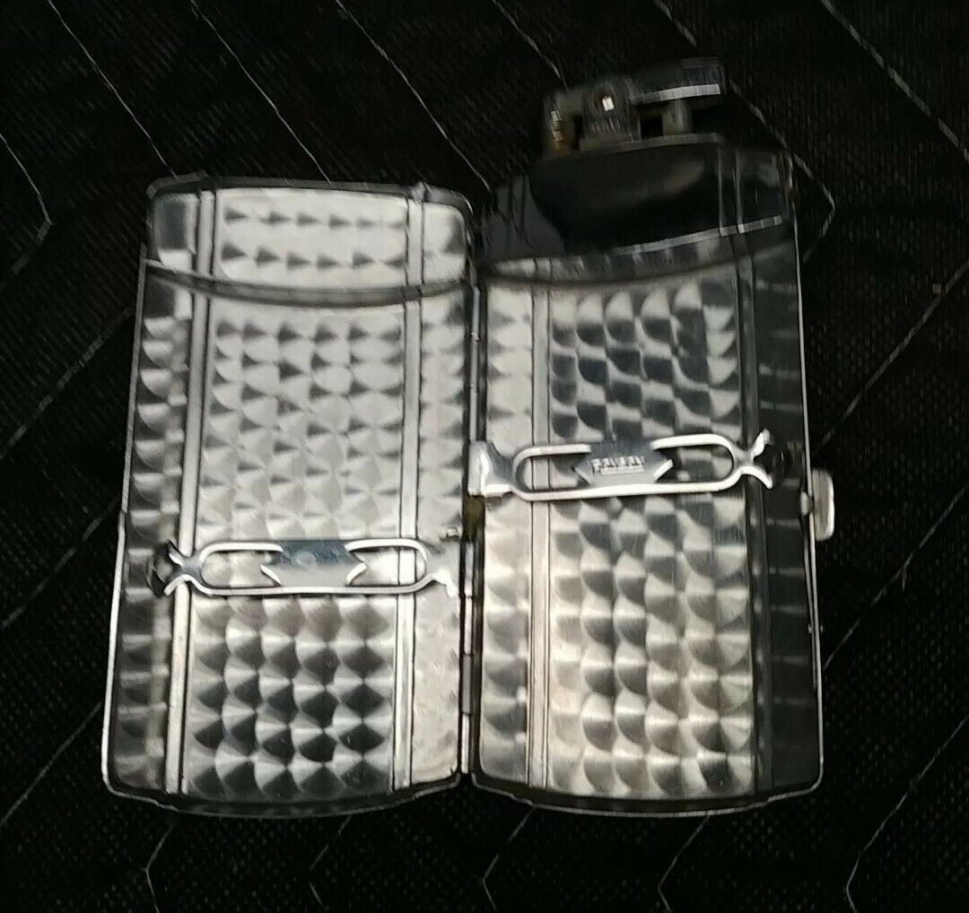 1930 Ronson Sportcase Antique Pocket Lighter And Cigarette Case - Art Deco