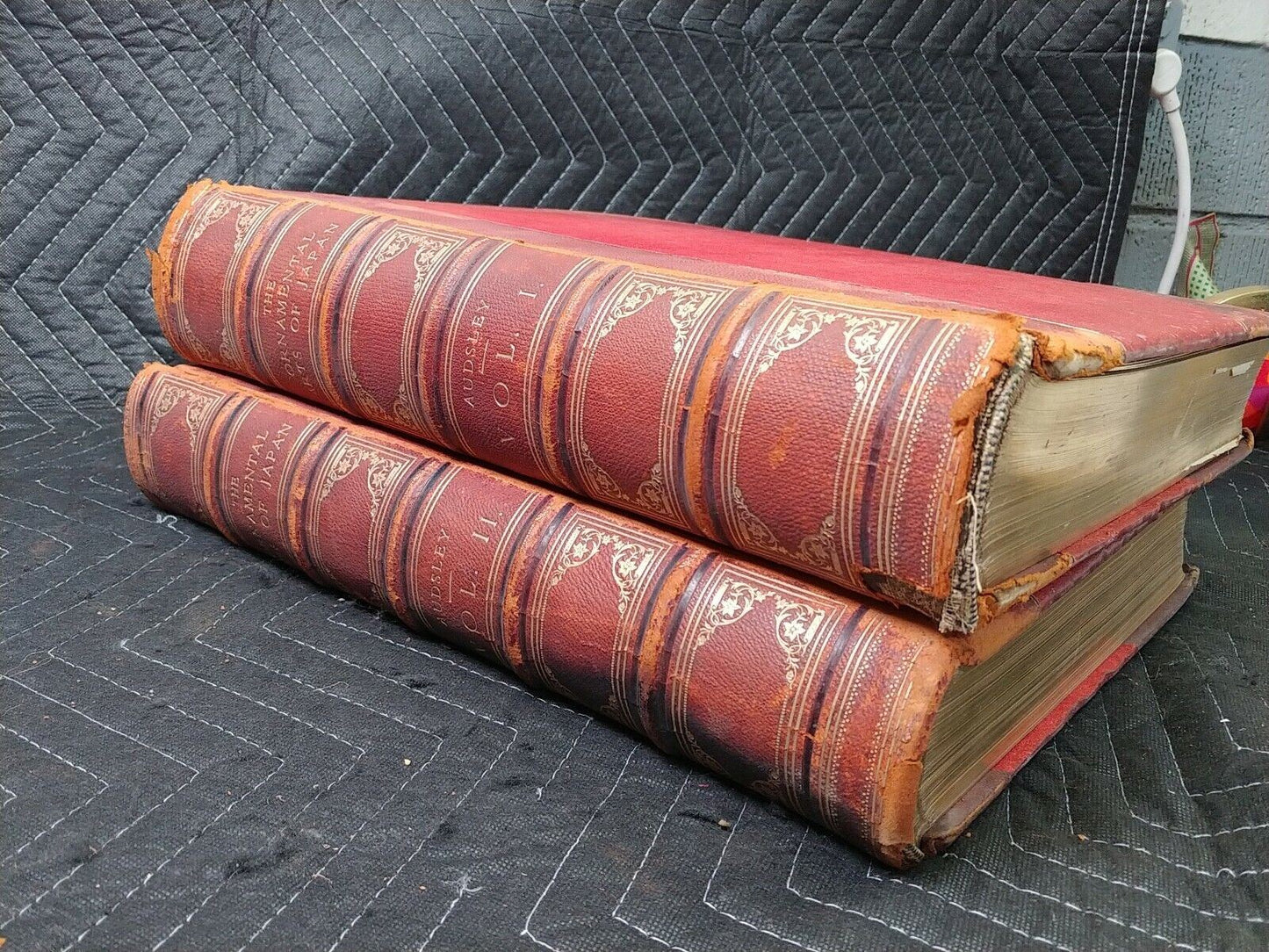 1882 The Ornamental Arts of Japan George Ashdown Audsley Vol 1 and Vol 2 Leather