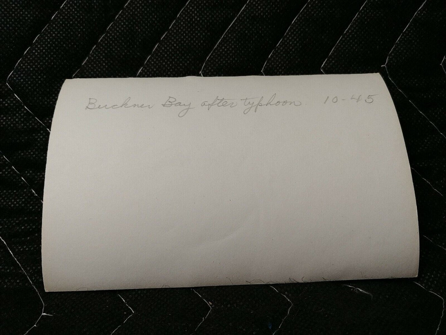 Vintage photo 10/1945 military ship after Typhoon, Buckner bay Okinawa Japan