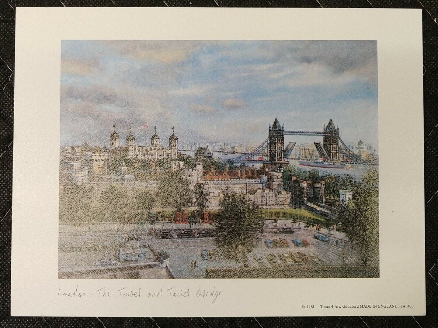 The Towel and Towel Bridge - London - Lithograph 1981 - H Moss