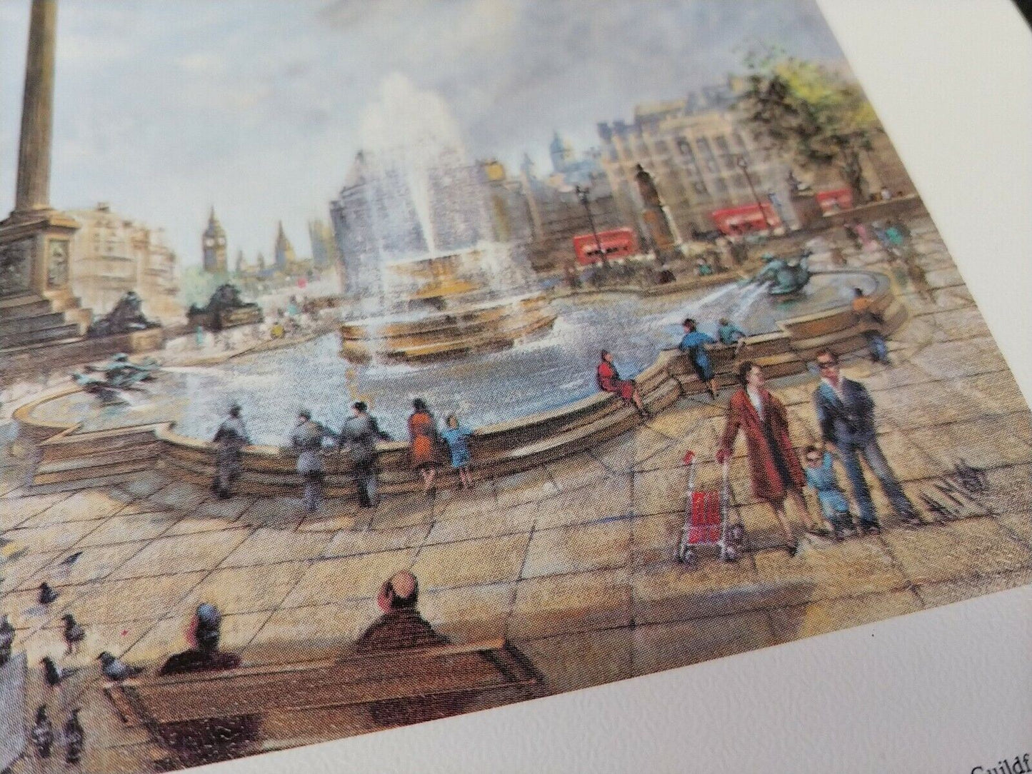 Trafalgar Square and Whitchall - London - Lithograph 1981 - H Moss