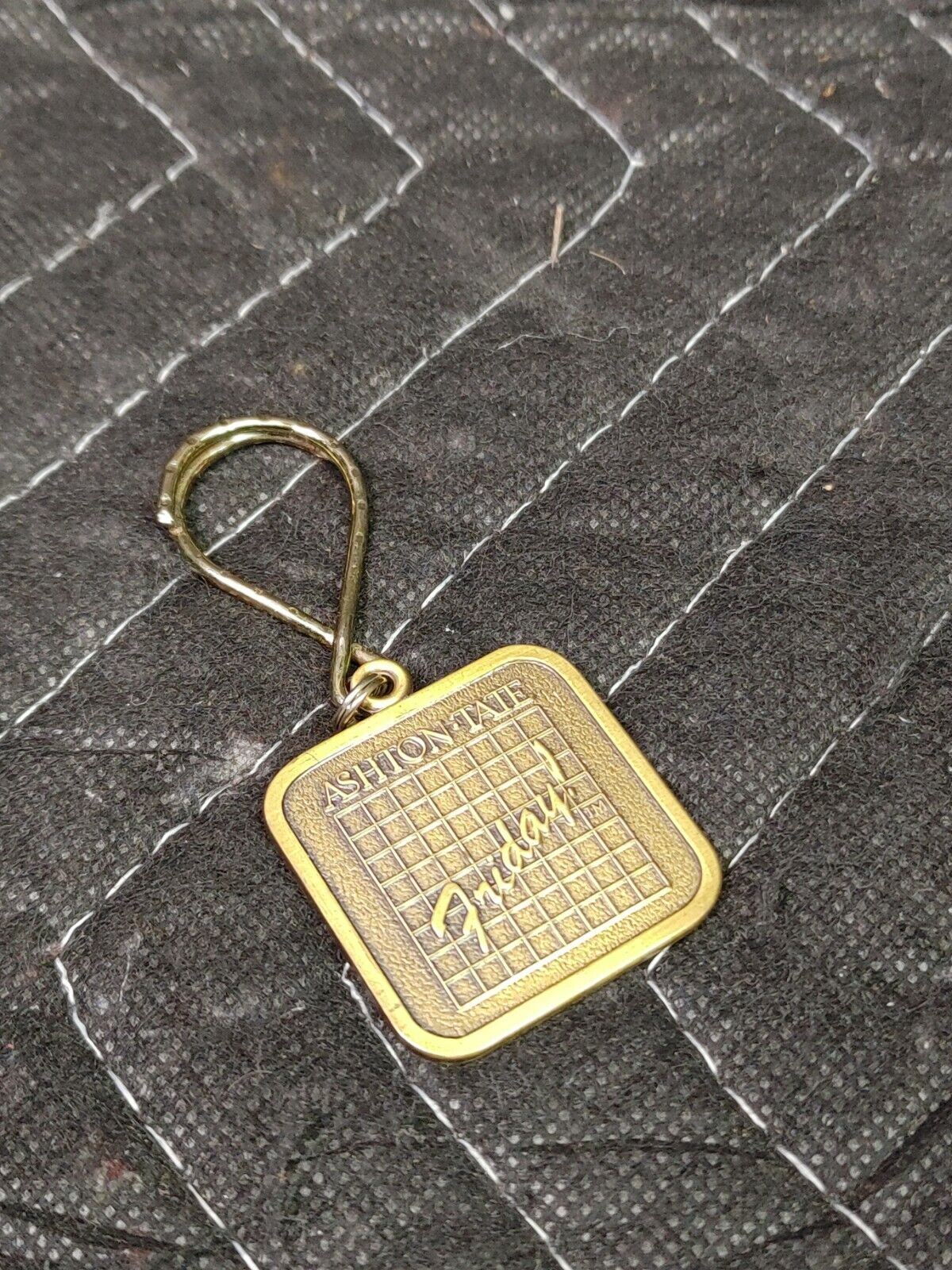 Vintage Ashton Tate Friday! Brass Keychain Old Software Advertising