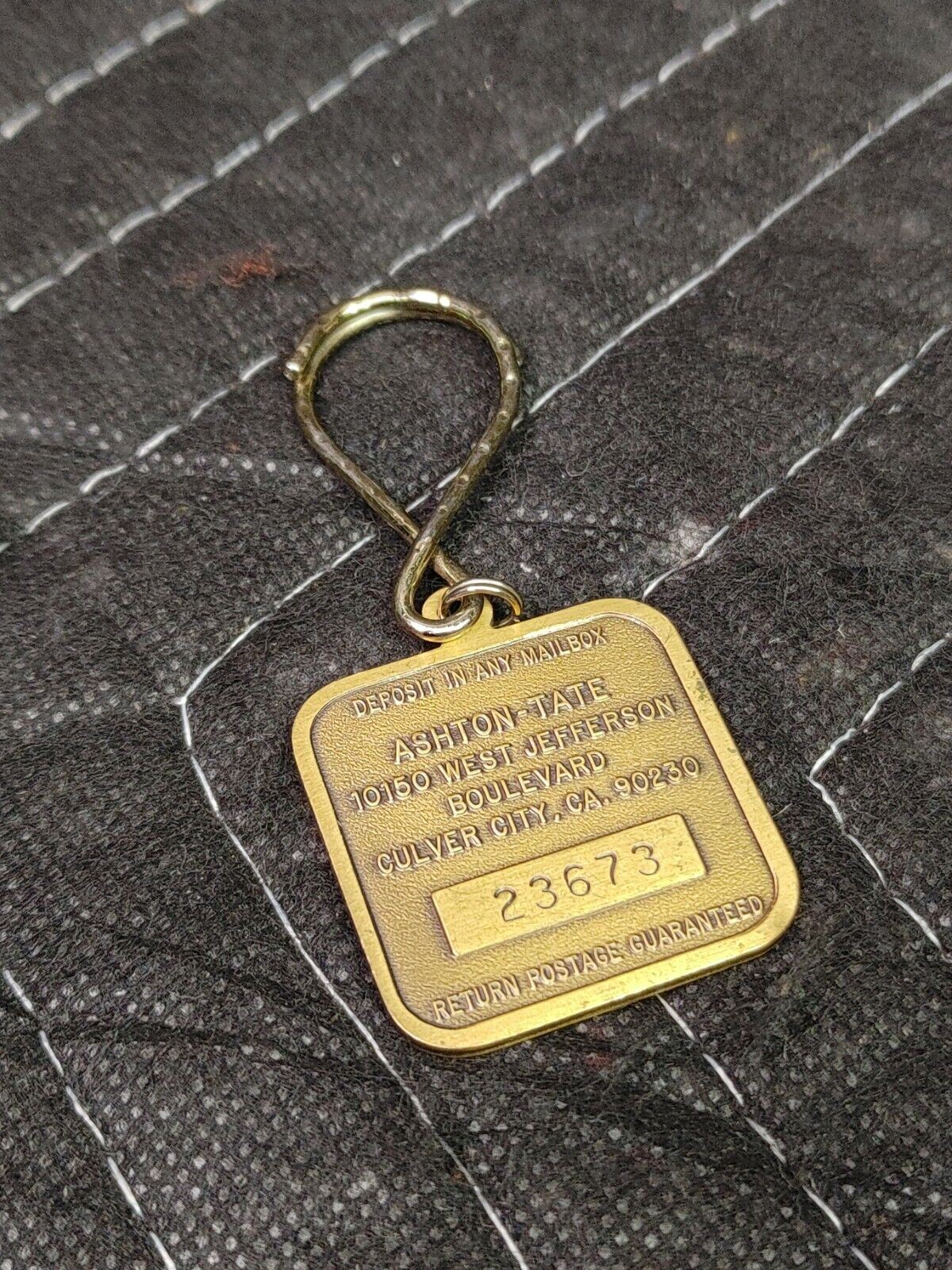 Vintage Ashton Tate Friday! Brass Keychain Old Software Advertising