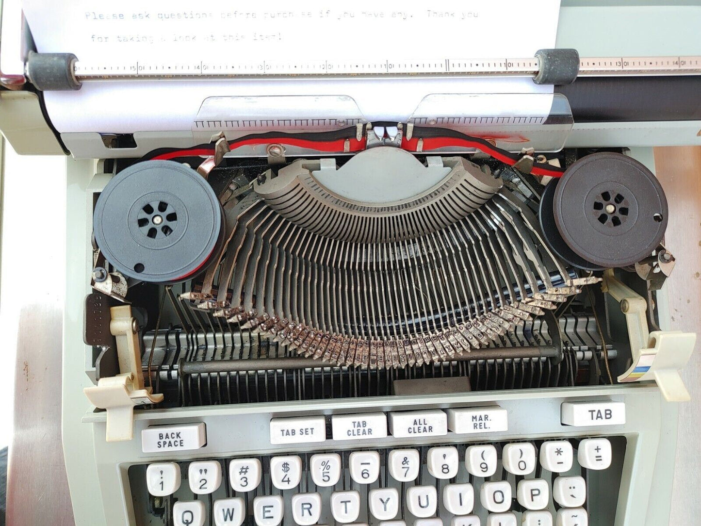 1971 HERMES 3000 PORTABLE TYPEWRITER w/ soft dust cover and hard case - FRANCE