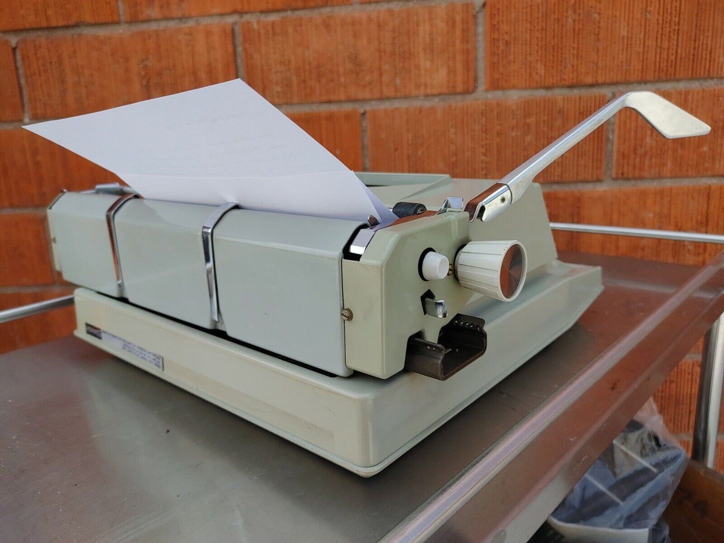 1971 HERMES 3000 PORTABLE TYPEWRITER w/ soft dust cover and hard case - FRANCE