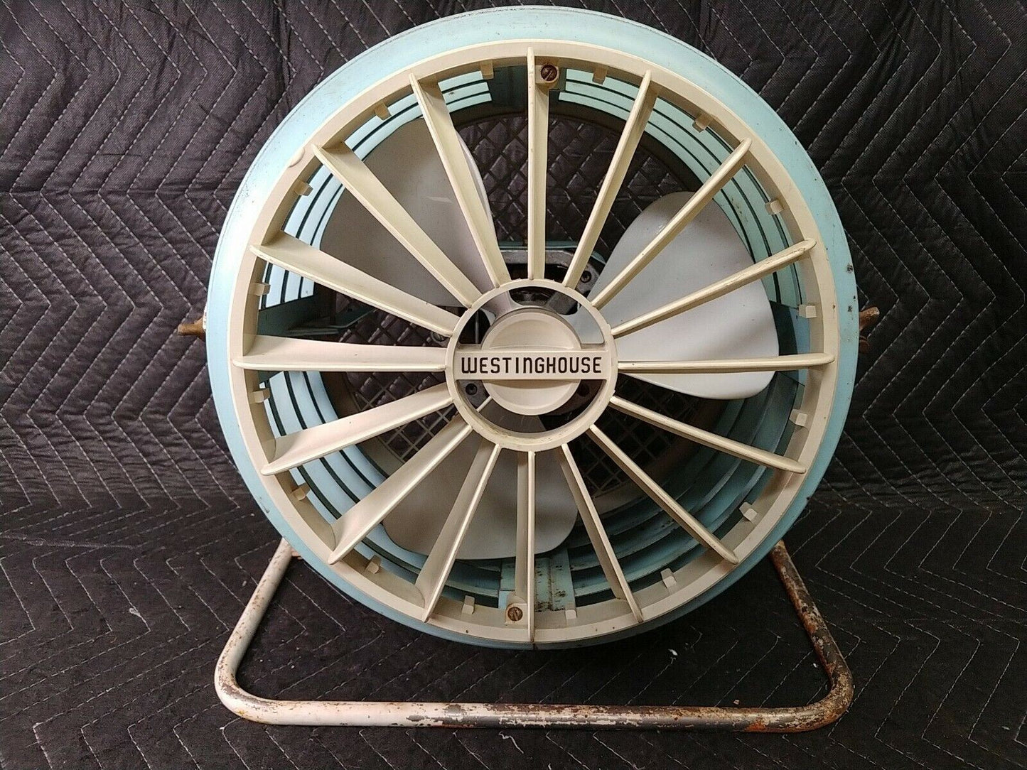 Vintage Westinghouse Riviera Floor Fan Turquoise Atomic Retro Mid Century AF-10