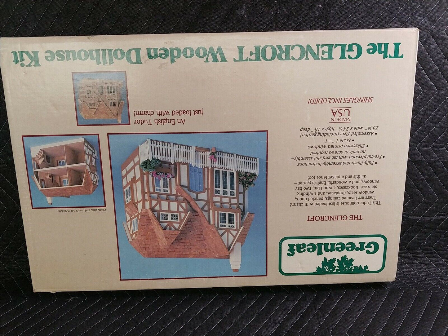 Vtg 1983 Greenleaf The Glencroft Wooden English Tudor Dollhouse Assembly Kit