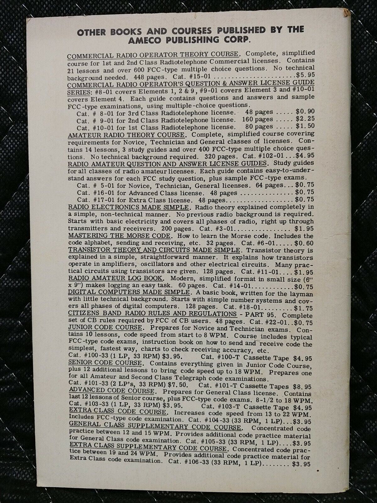 Ameco Radio Amateur Questions And Answers License Guide 1975