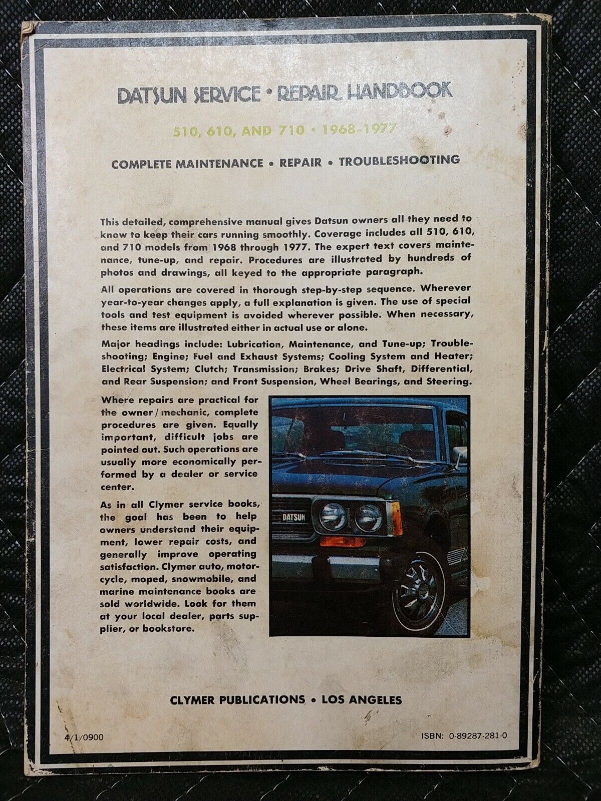 CLYMER #A149 DATSUN 510, 610, 710 1968-77 Shop Manual (Paperback) Nissan