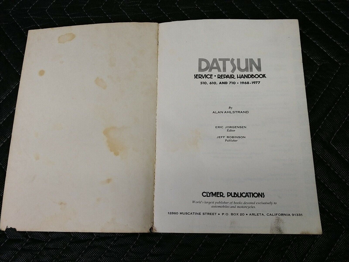 CLYMER #A149 DATSUN 510, 610, 710 1968-77 Shop Manual (Paperback) Nissan